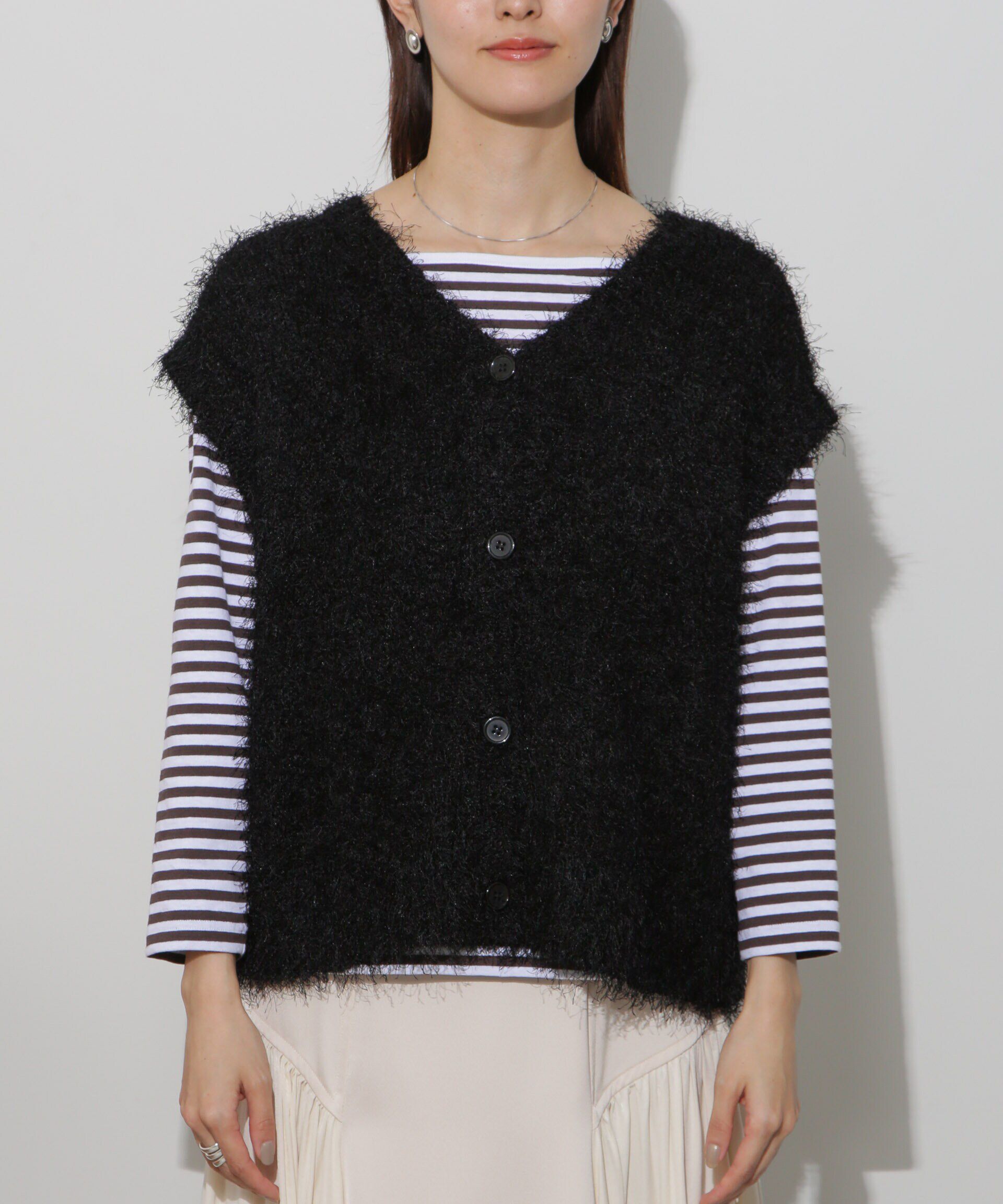 nano･universe「前後2wayフェザーヤーンニットベスト」|ニット・セーター|