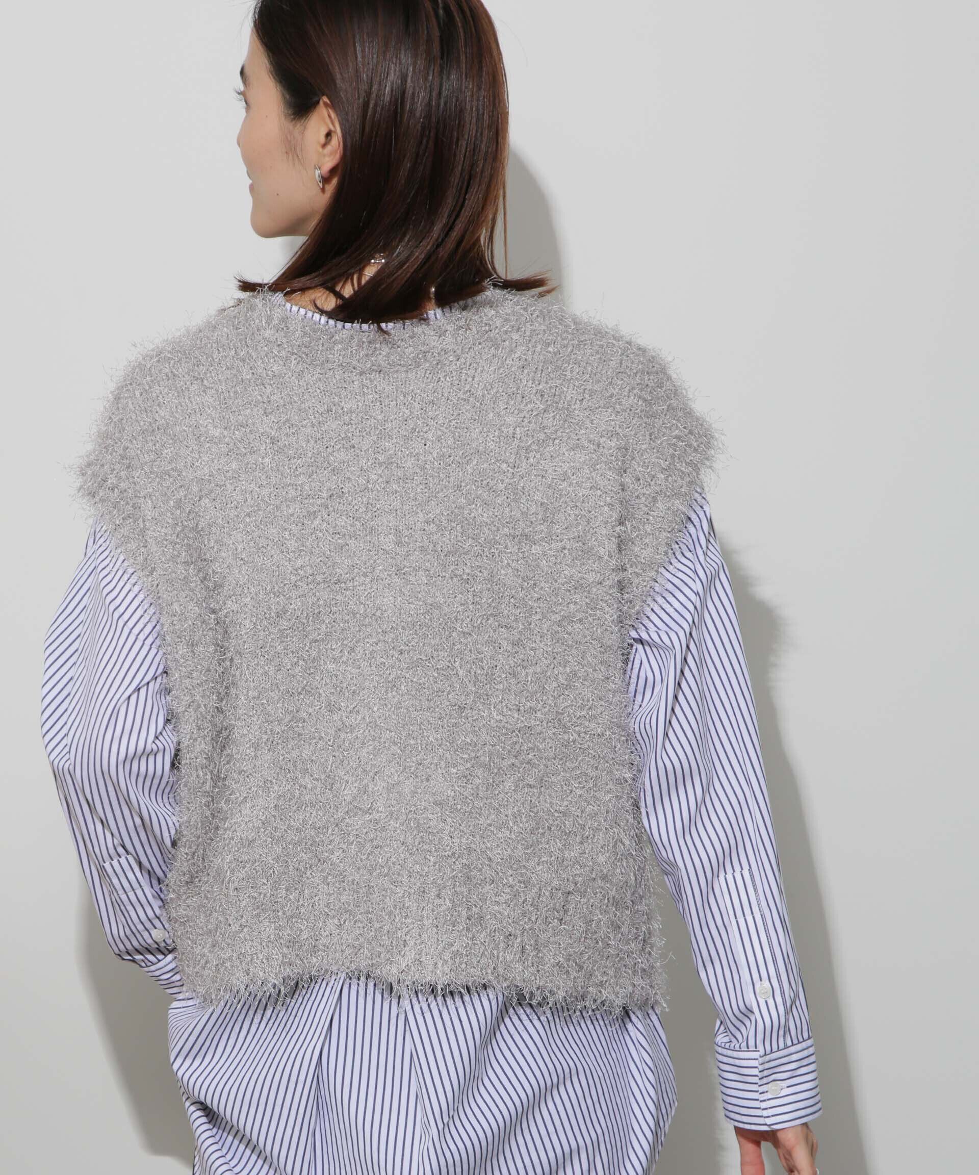 nano･universe「前後2wayフェザーヤーンニットベスト」|ニット・セーター|