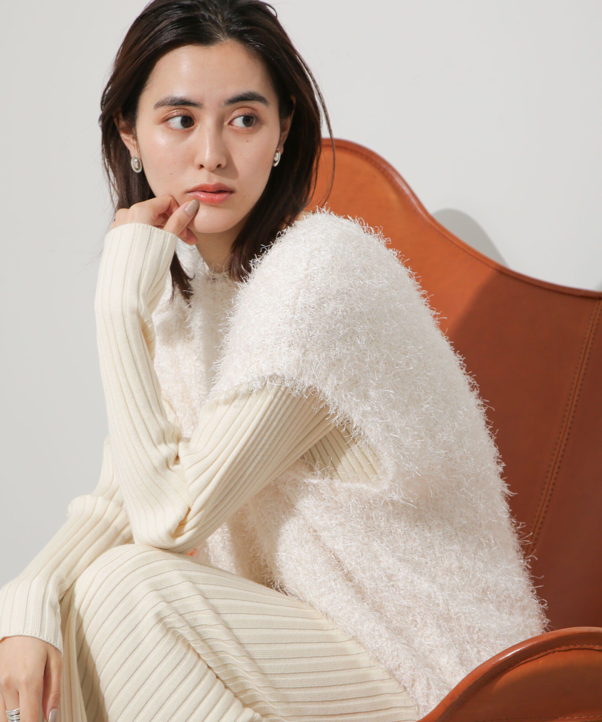 nano･universe「前後2wayフェザーヤーンニットベスト」|ニット・セーター|アイボリー7