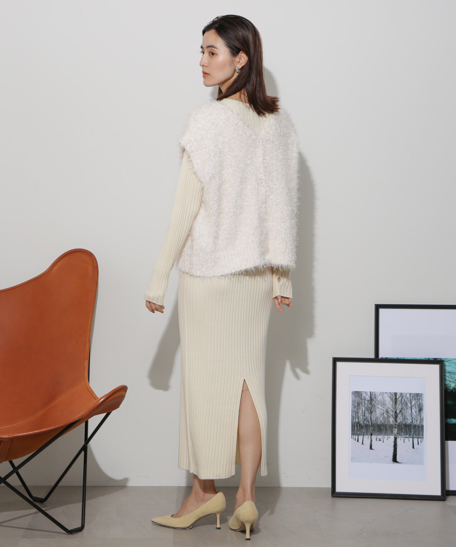 nano･universe「前後2wayフェザーヤーンニットベスト」|ニット・セーター|