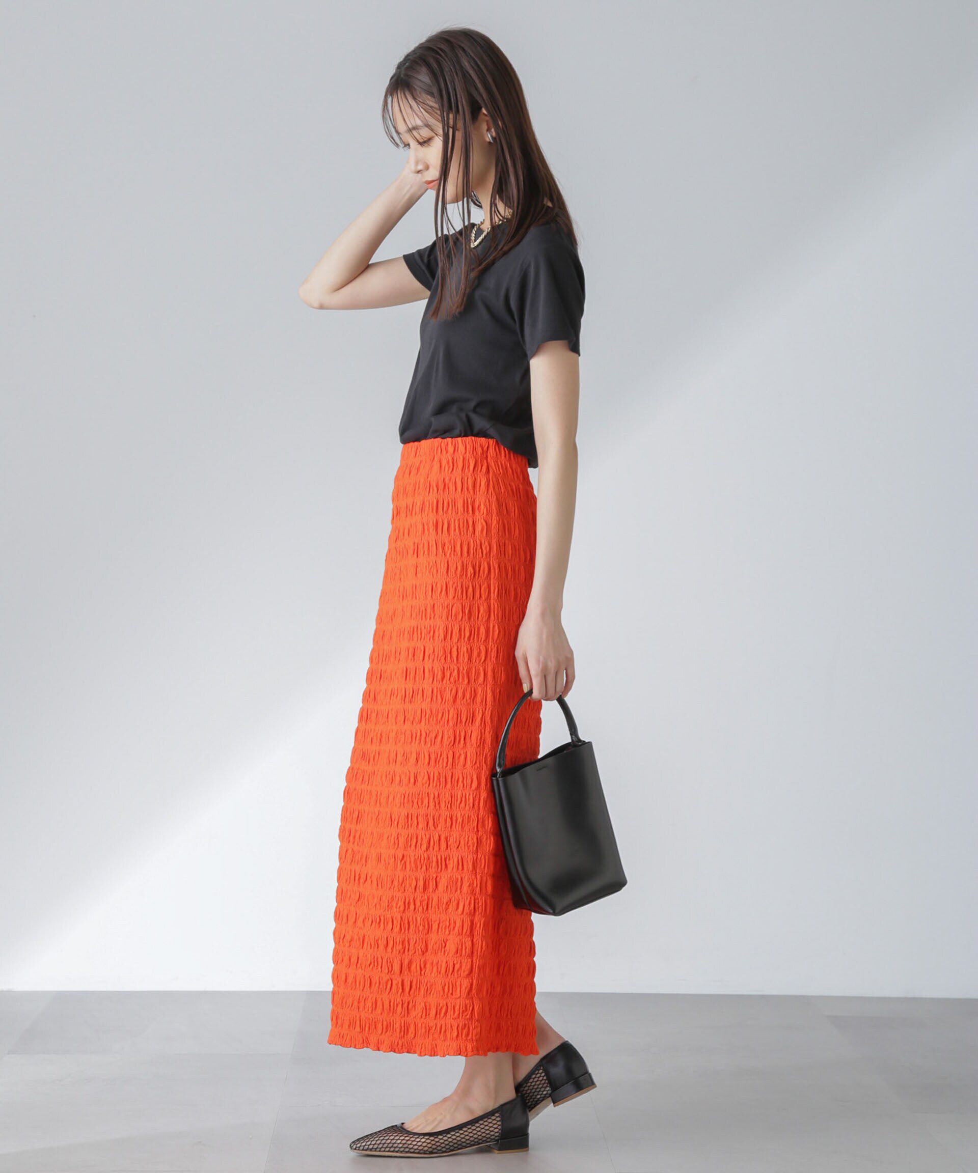 nano･universe「フクレシャーリングタイトスカート（セットアップ可）」|スカート|