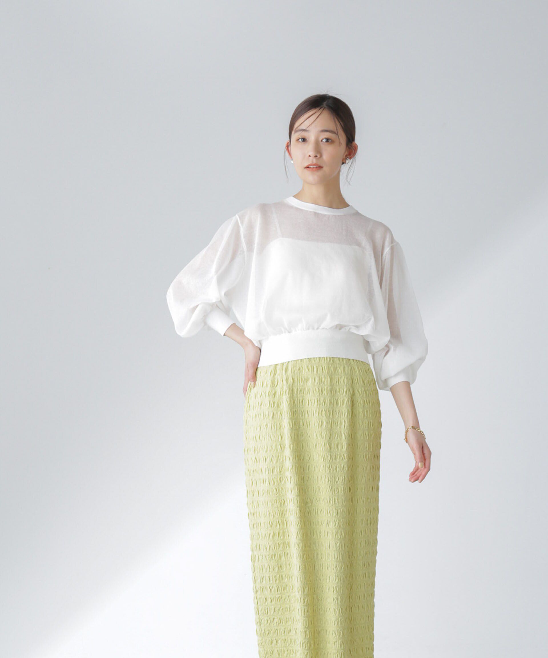 nano･universe「フクレシャーリングタイトスカート（セットアップ可）」|スカート|