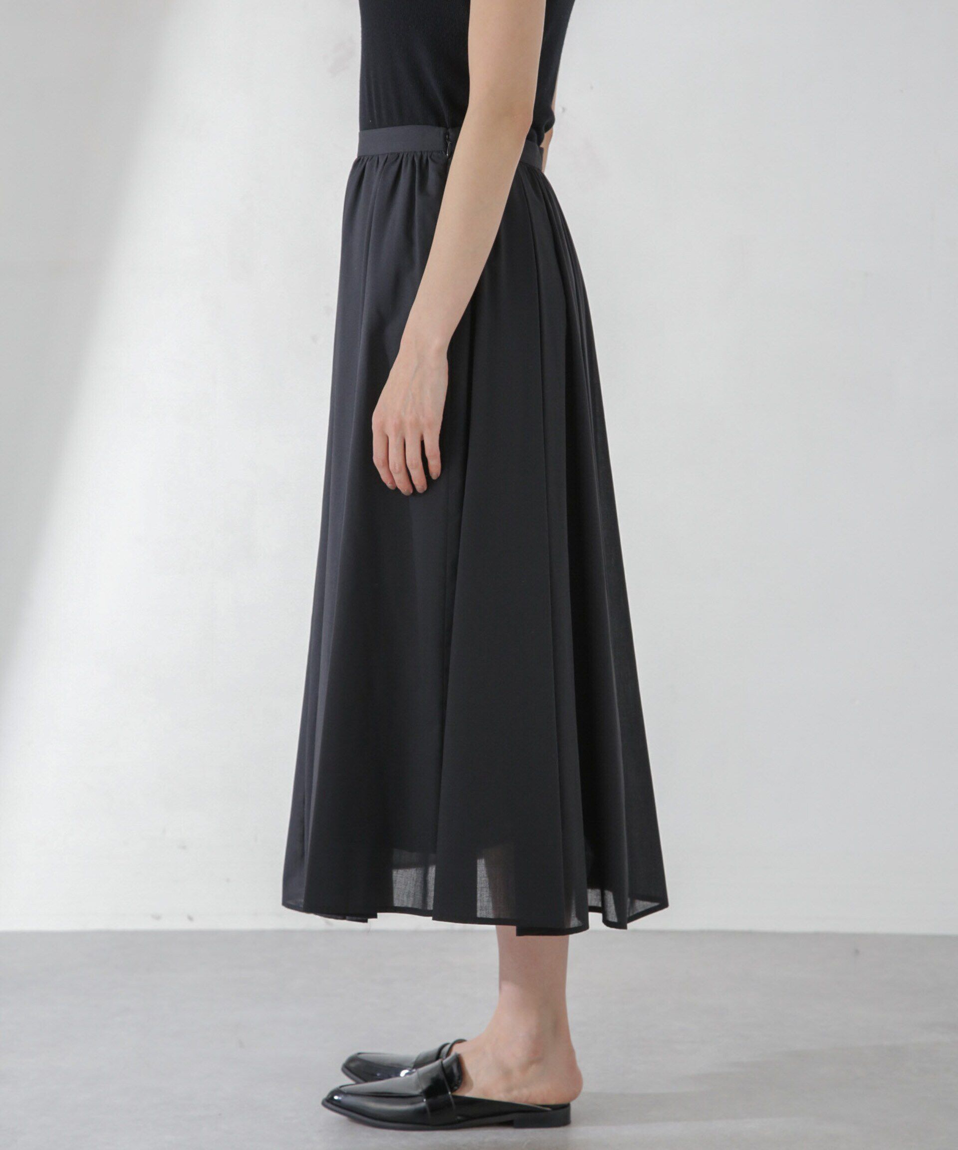 nano･universe「レオファインギャザーフレアスカート（セットアップ可）」|スカート|