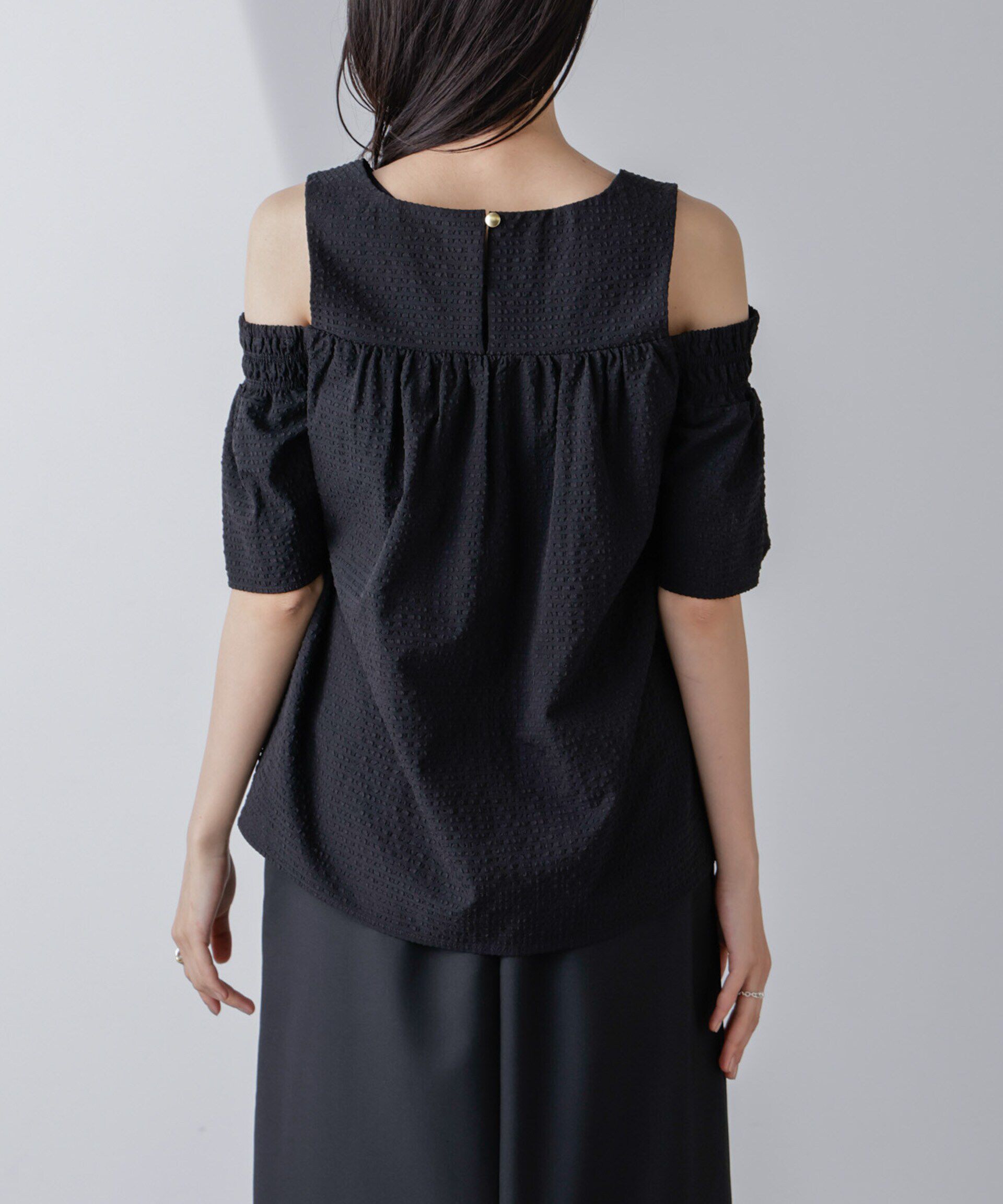 nano･universe「サッカーオフショルダーブラウス」|シャツ・ブラウス|