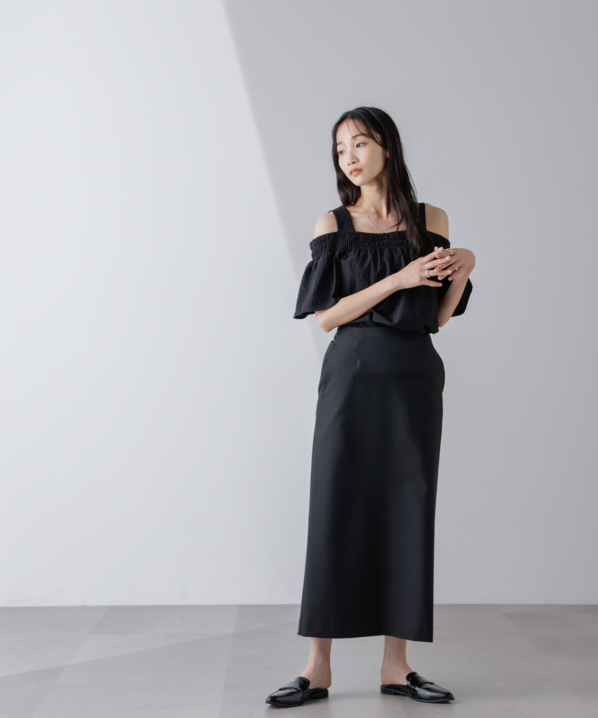 nano･universe「サッカーオフショルダーブラウス」|シャツ・ブラウス|