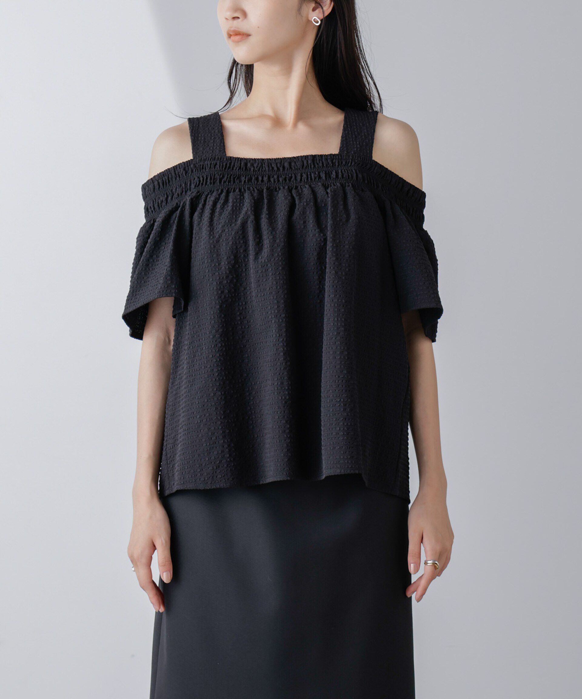 nano･universe「サッカーオフショルダーブラウス」|シャツ・ブラウス|