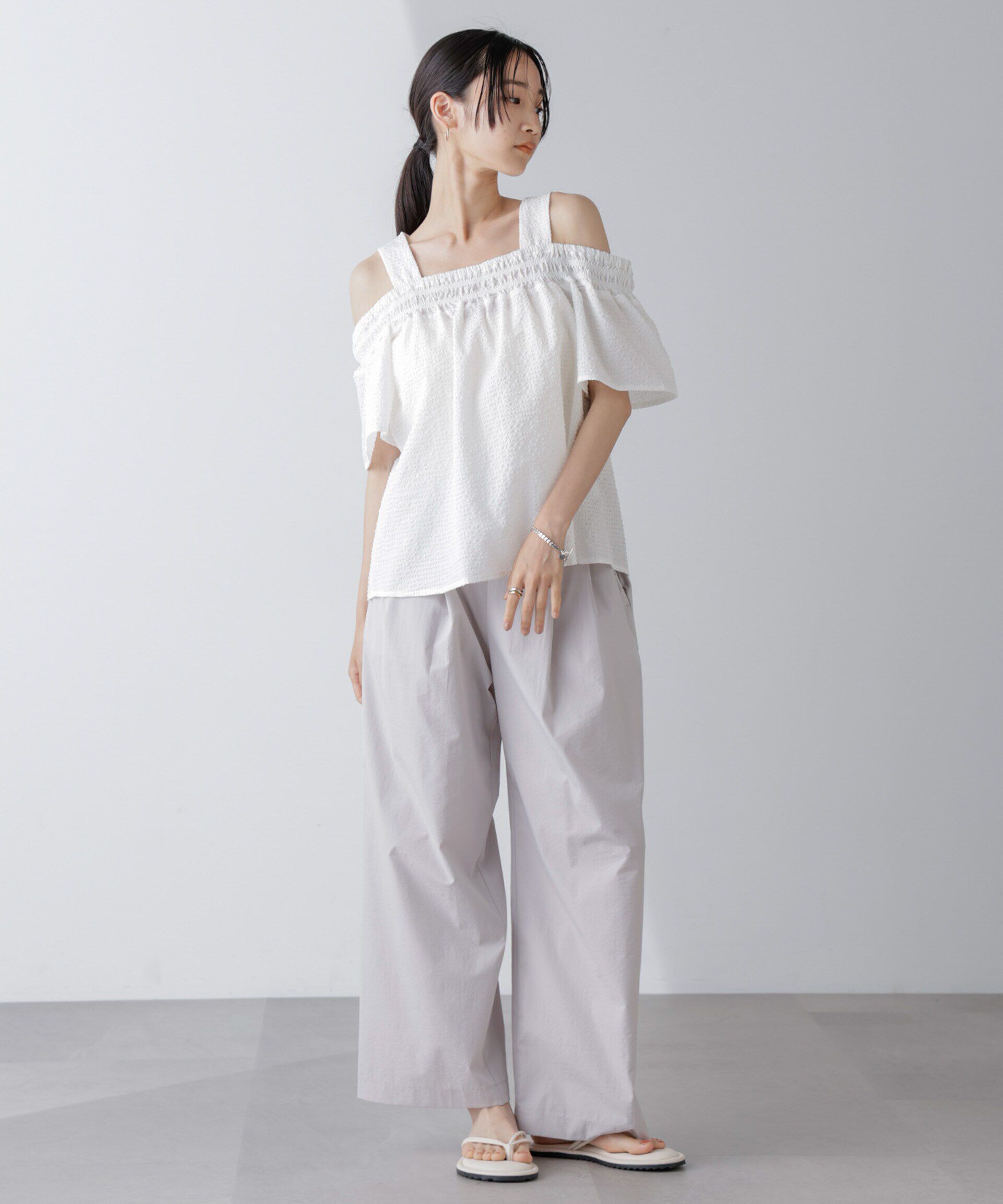 nano･universe「サッカーオフショルダーブラウス」|シャツ・ブラウス|