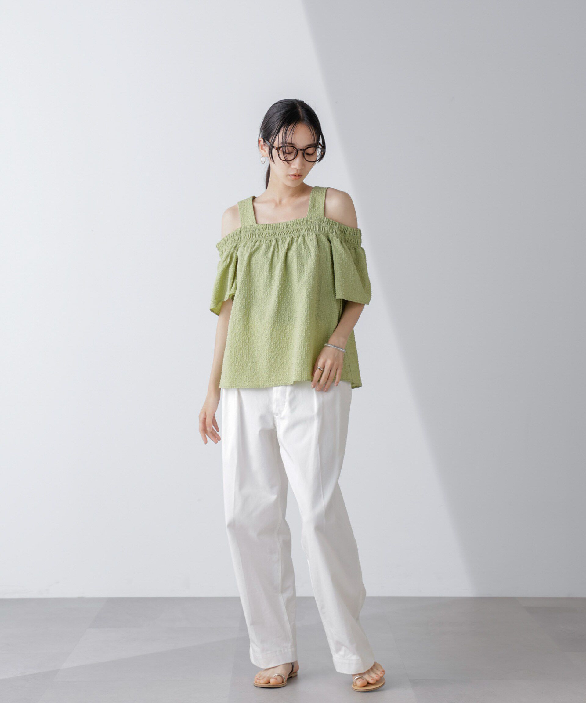 nano･universe「サッカーオフショルダーブラウス」|シャツ・ブラウス|