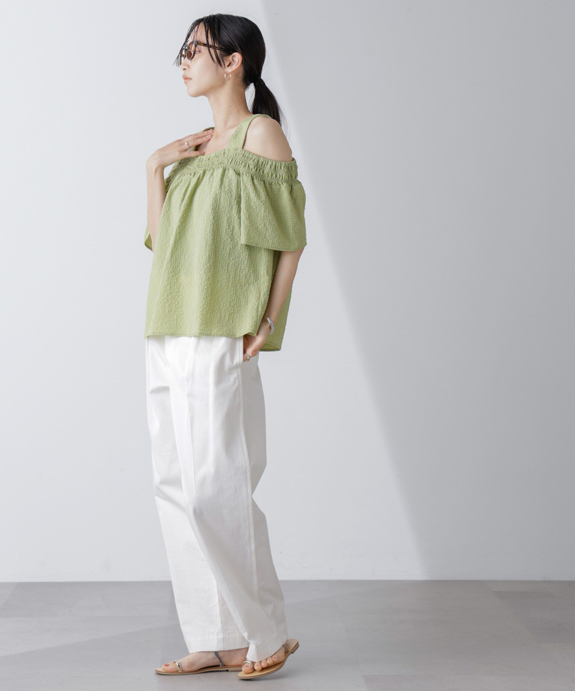 nano･universe「サッカーオフショルダーブラウス」|シャツ・ブラウス|