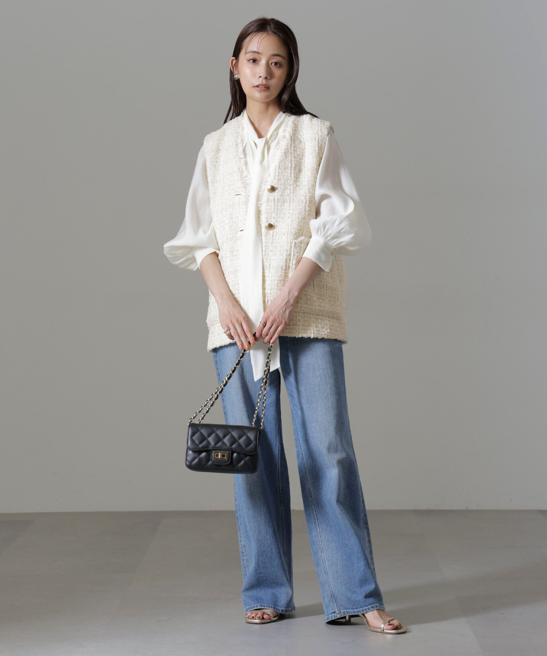 nano･universe「Vネックツイードジレ」|テーラードジャケット|