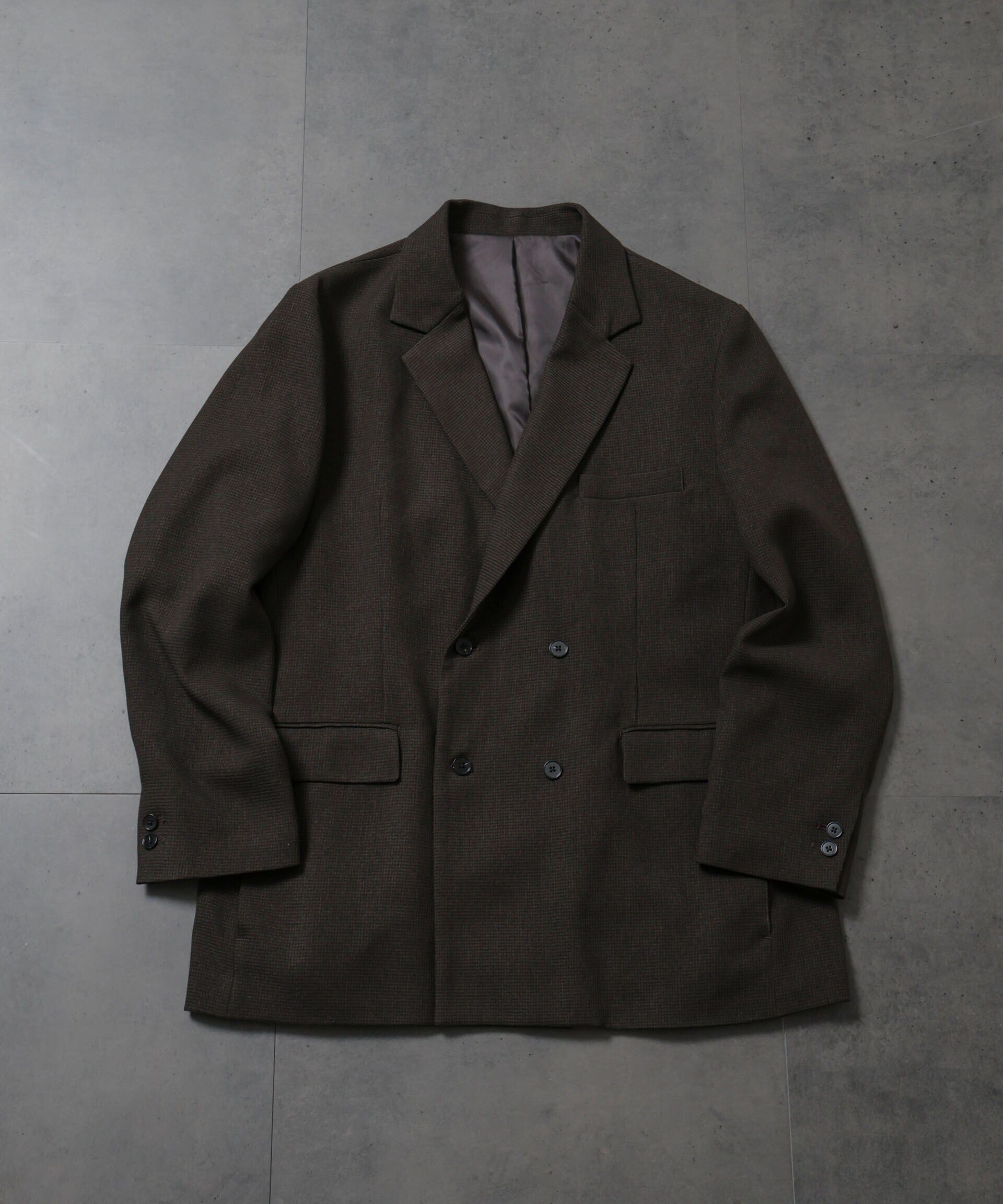 NANO universe「HOTEL PALACE(ｵﾃﾙﾊﾟﾗｽ)ﾌﾞﾗｯｼｭﾄﾞﾊｳﾝﾄﾞﾄｩｰｽﾀﾞﾌﾞ  」|テーラードジャケット|ブラウン