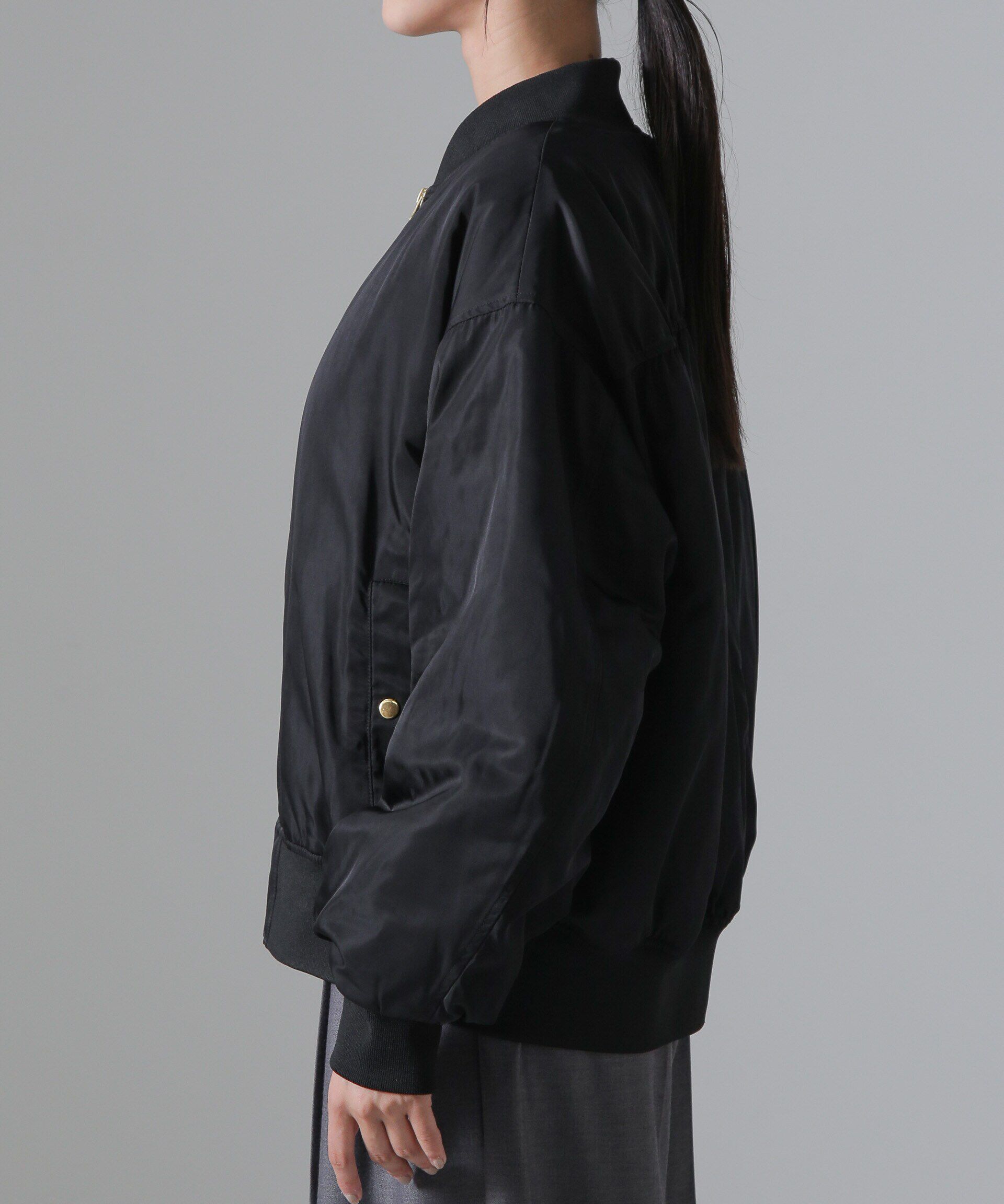 nano･universe「バックギャザーMA-1ブルゾン」|ブルゾン・スタジャン|