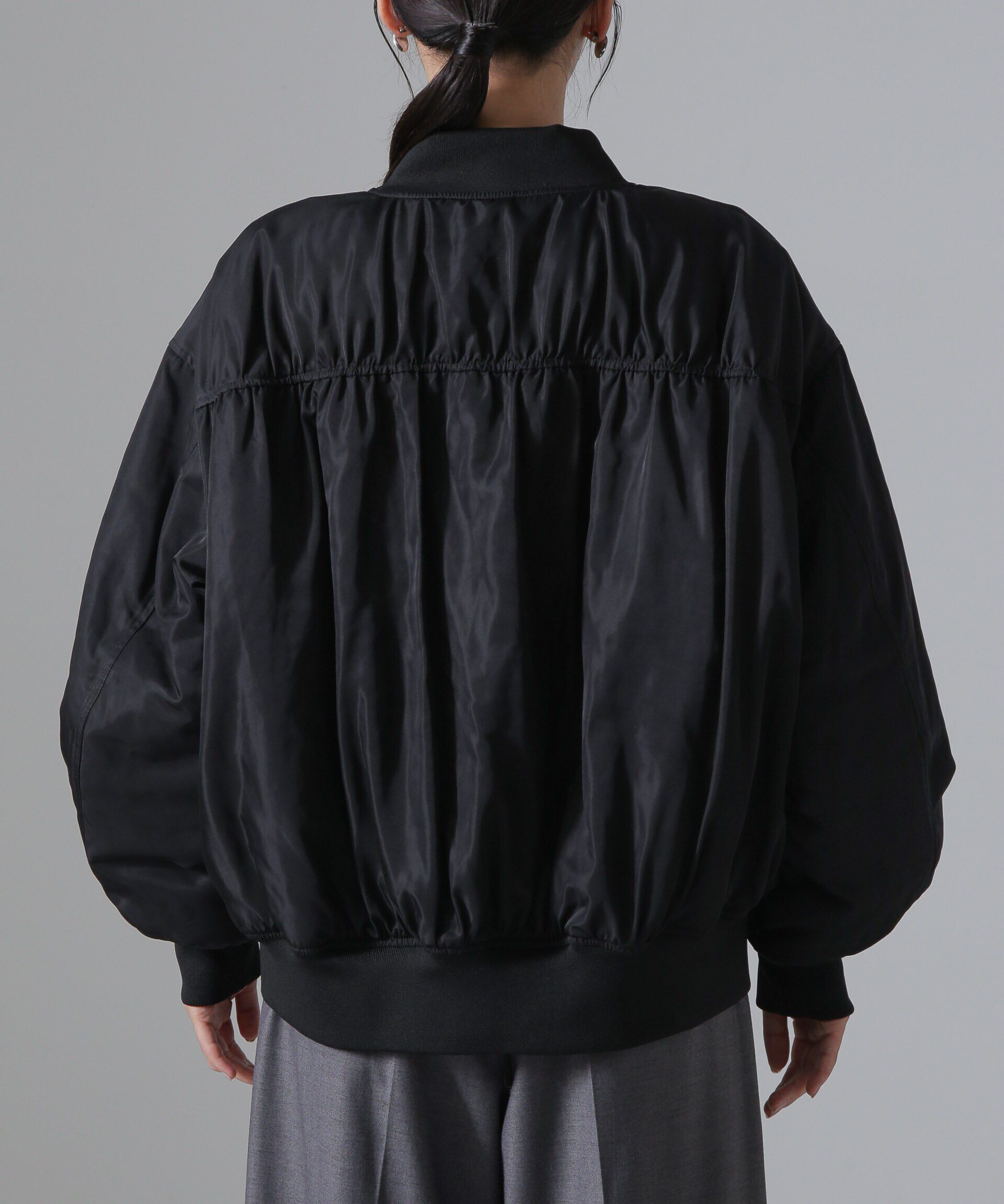 nano･universe「バックギャザーMA-1ブルゾン」|ブルゾン・スタジャン|