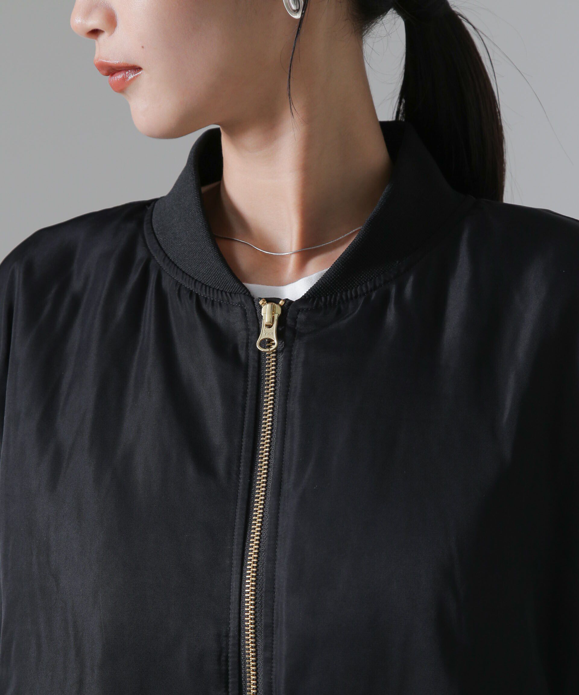 nano･universe「バックギャザーMA-1ブルゾン」|ブルゾン・スタジャン|