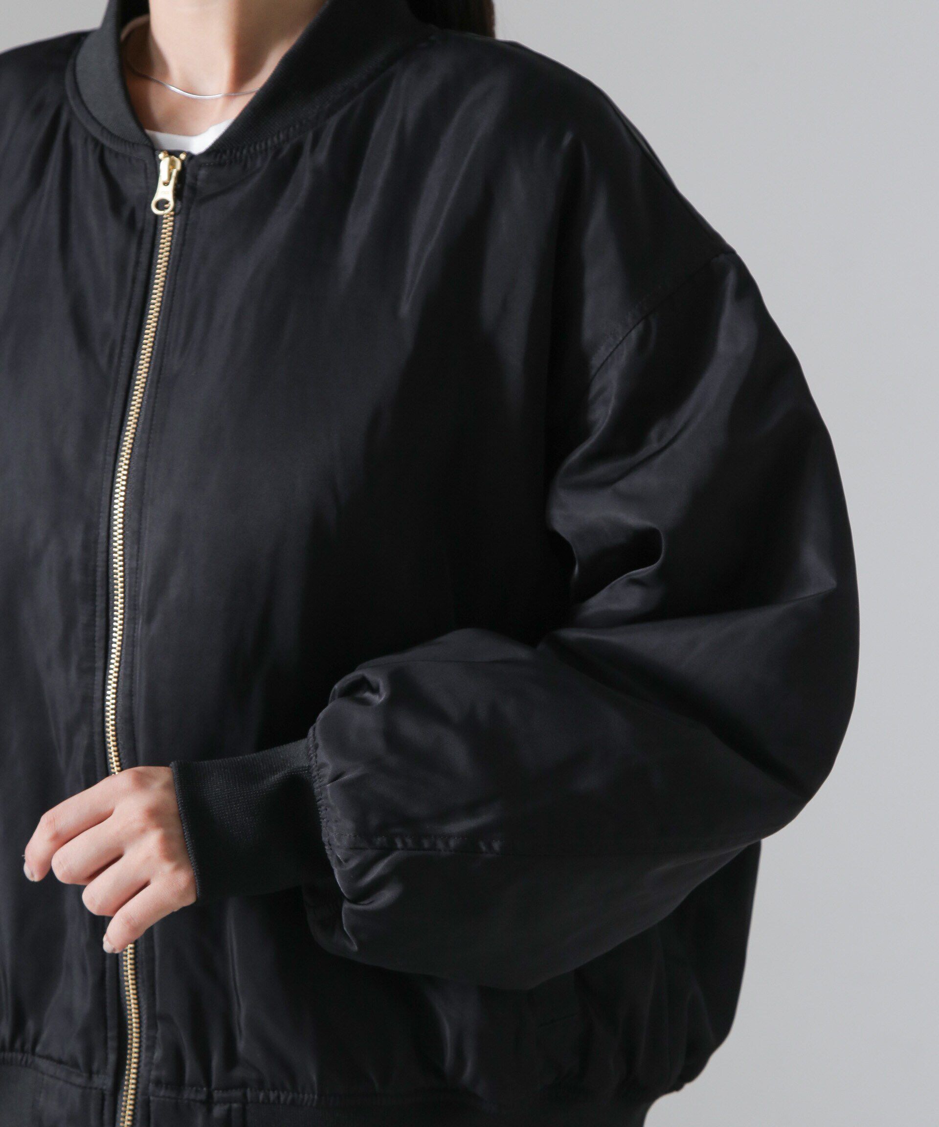 nano･universe「バックギャザーMA-1ブルゾン」|ブルゾン・スタジャン|