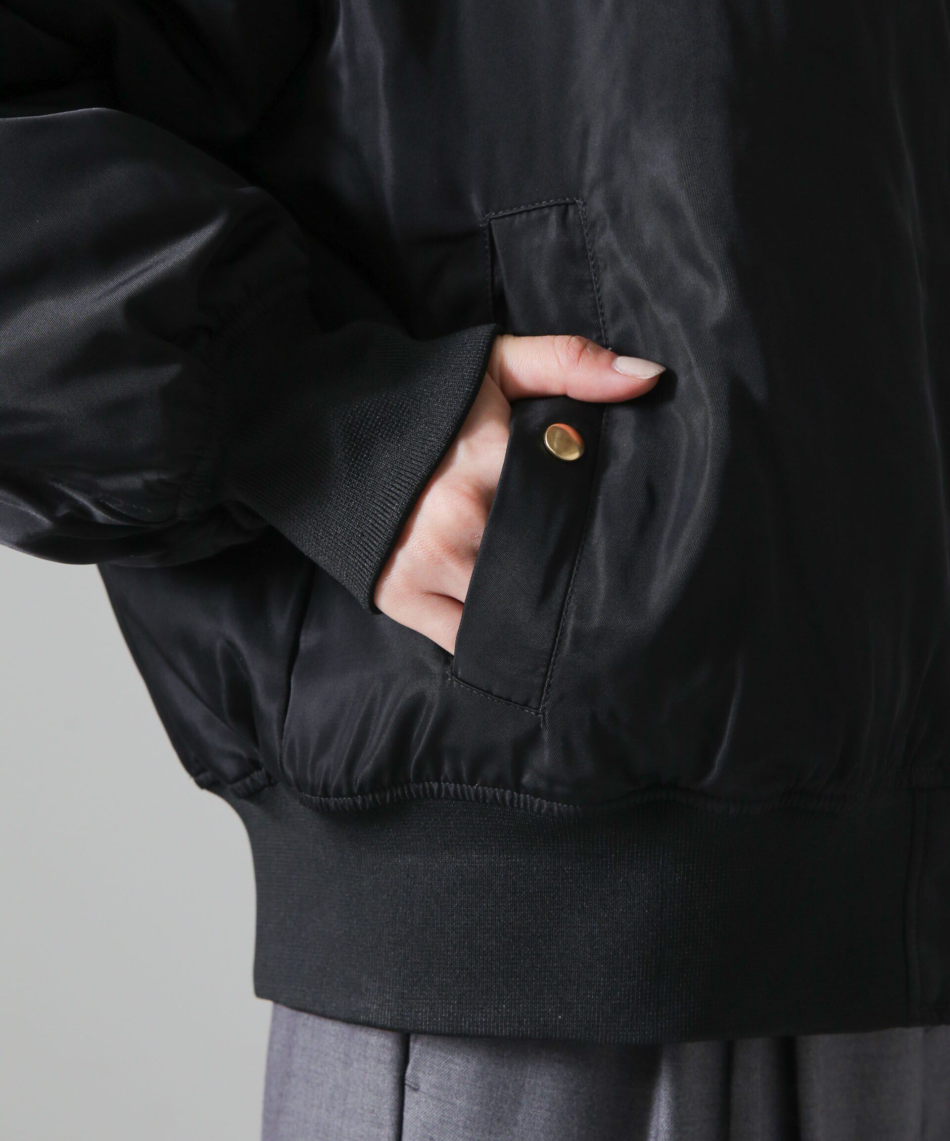 nano･universe「バックギャザーMA-1ブルゾン」|ブルゾン・スタジャン|