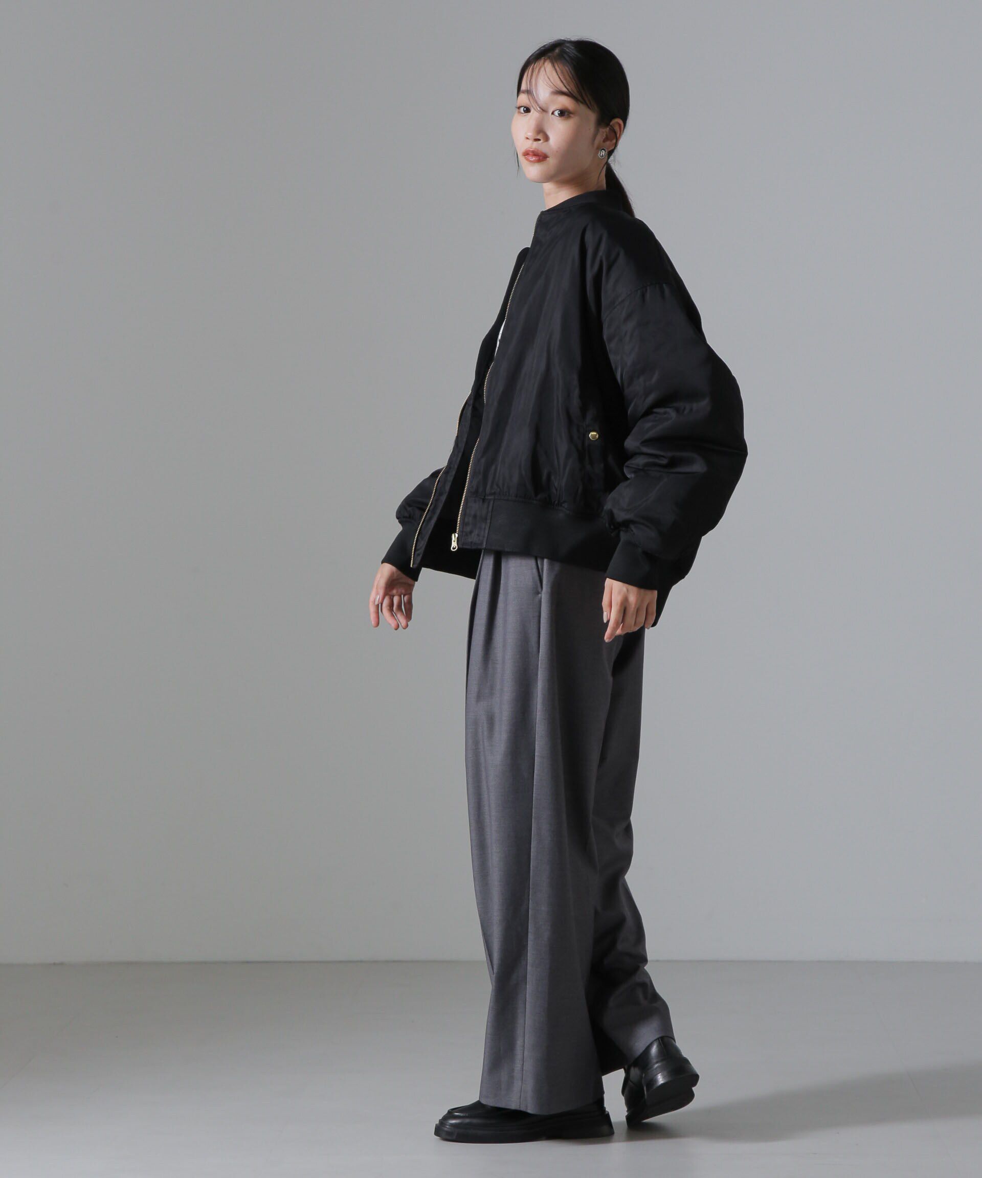 nano･universe「バックギャザーMA-1ブルゾン」|ブルゾン・スタジャン|