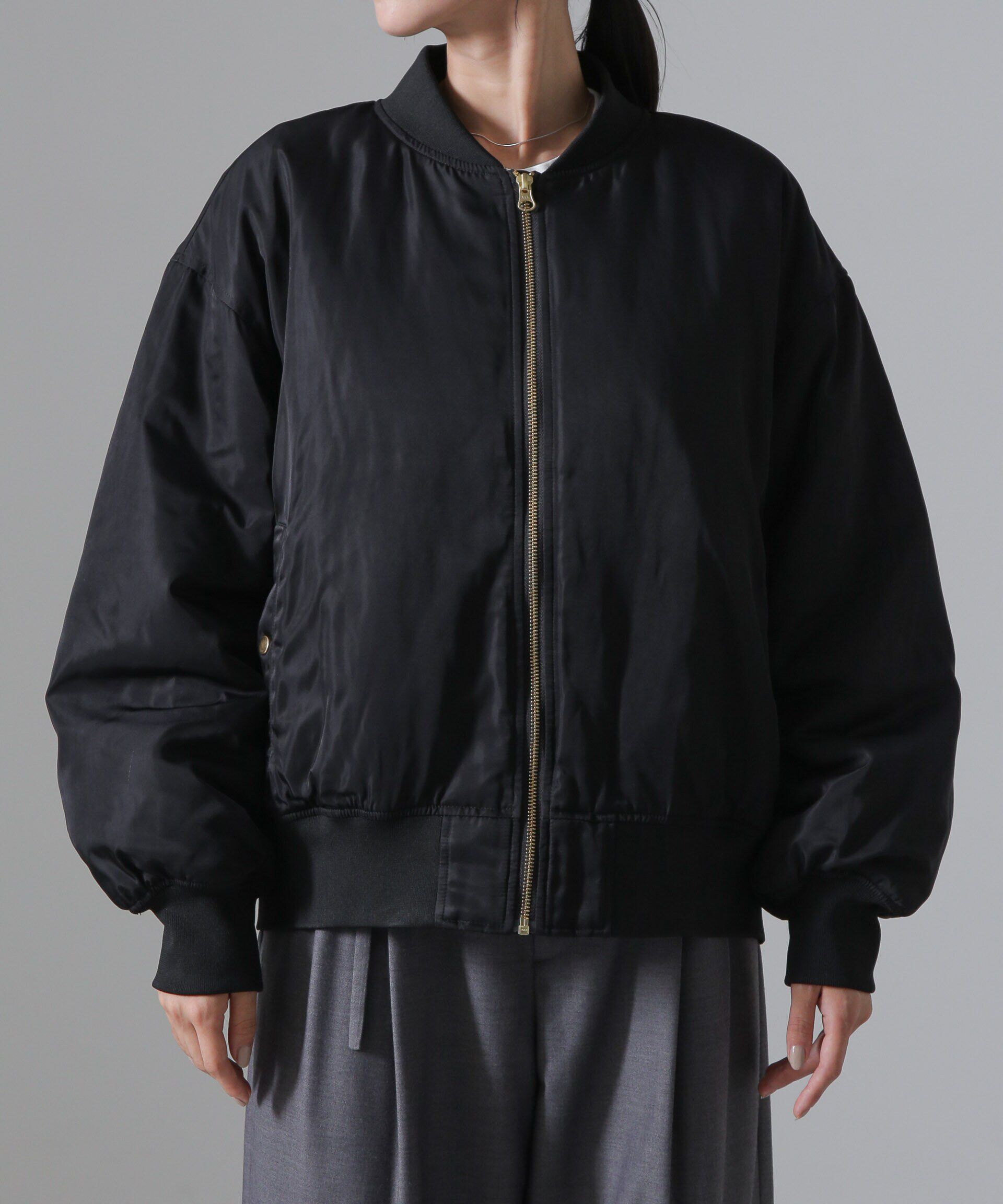 nano･universe「バックギャザーMA-1ブルゾン」|ブルゾン・スタジャン|