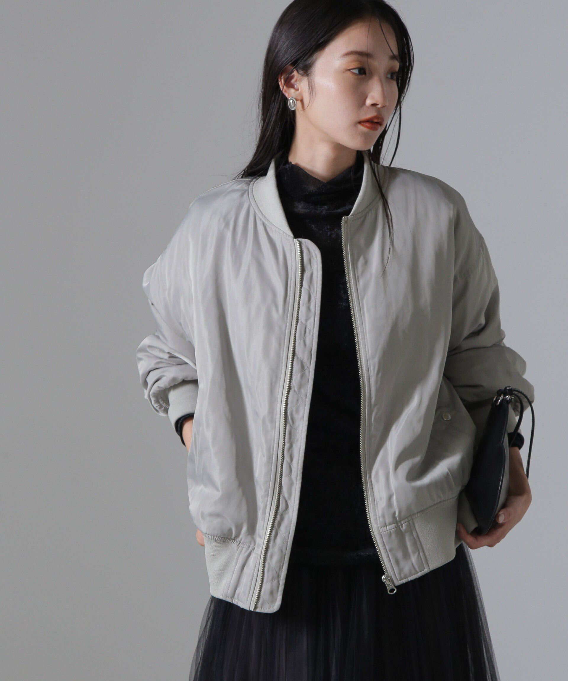 nano･universe「バックギャザーMA-1ブルゾン」|ブルゾン・スタジャン|