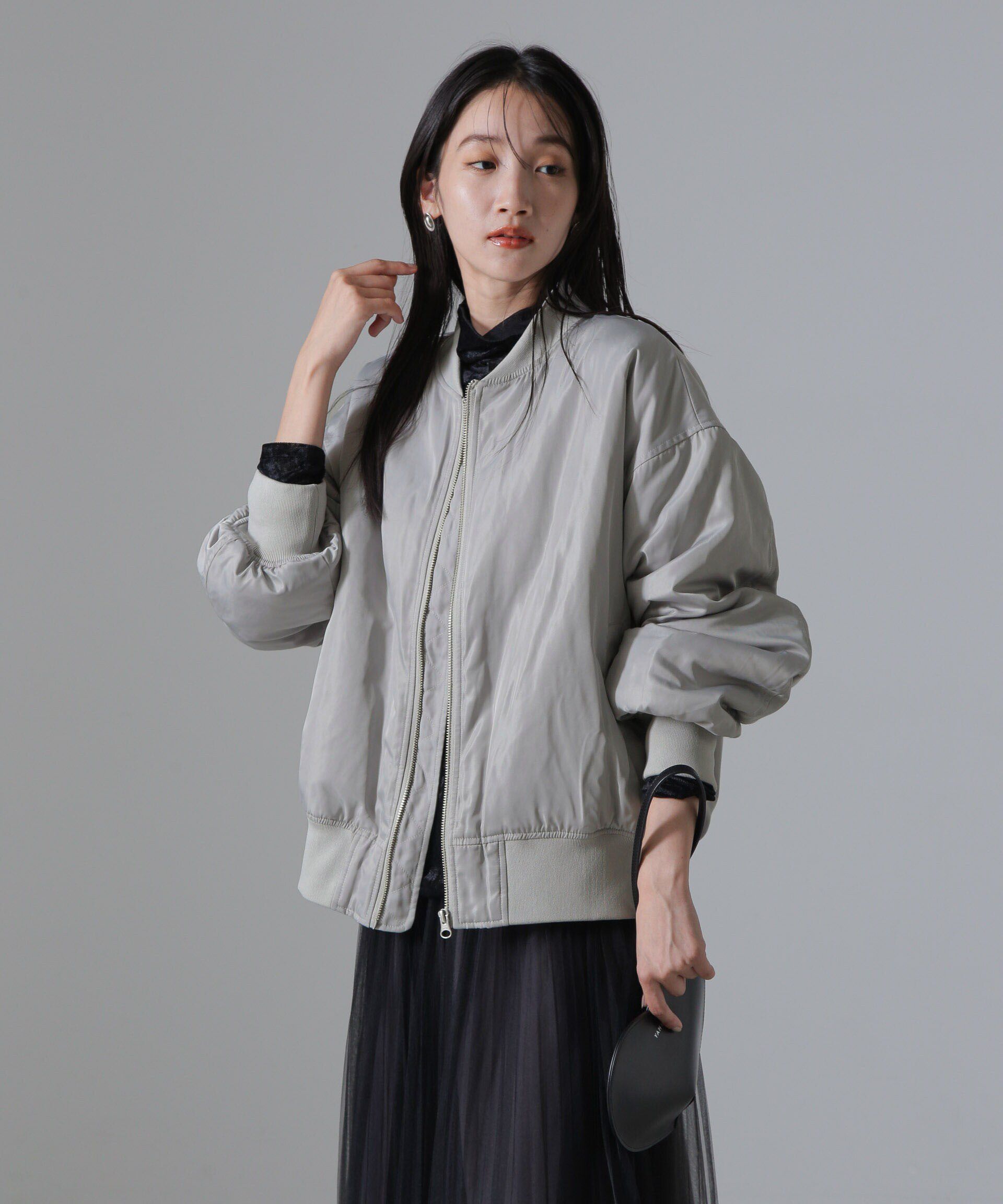 nano･universe「バックギャザーMA-1ブルゾン」|ブルゾン・スタジャン|