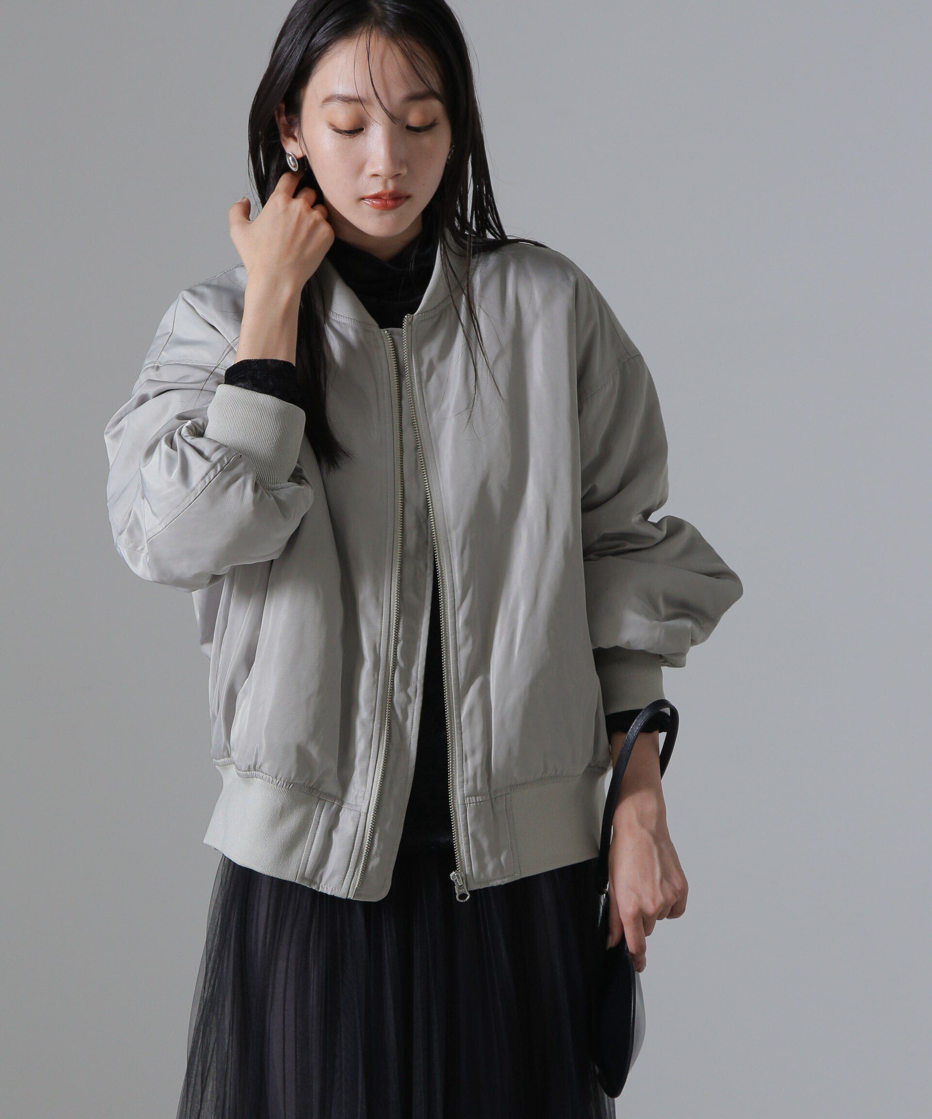 nano･universe「バックギャザーMA-1ブルゾン」|ブルゾン・スタジャン|