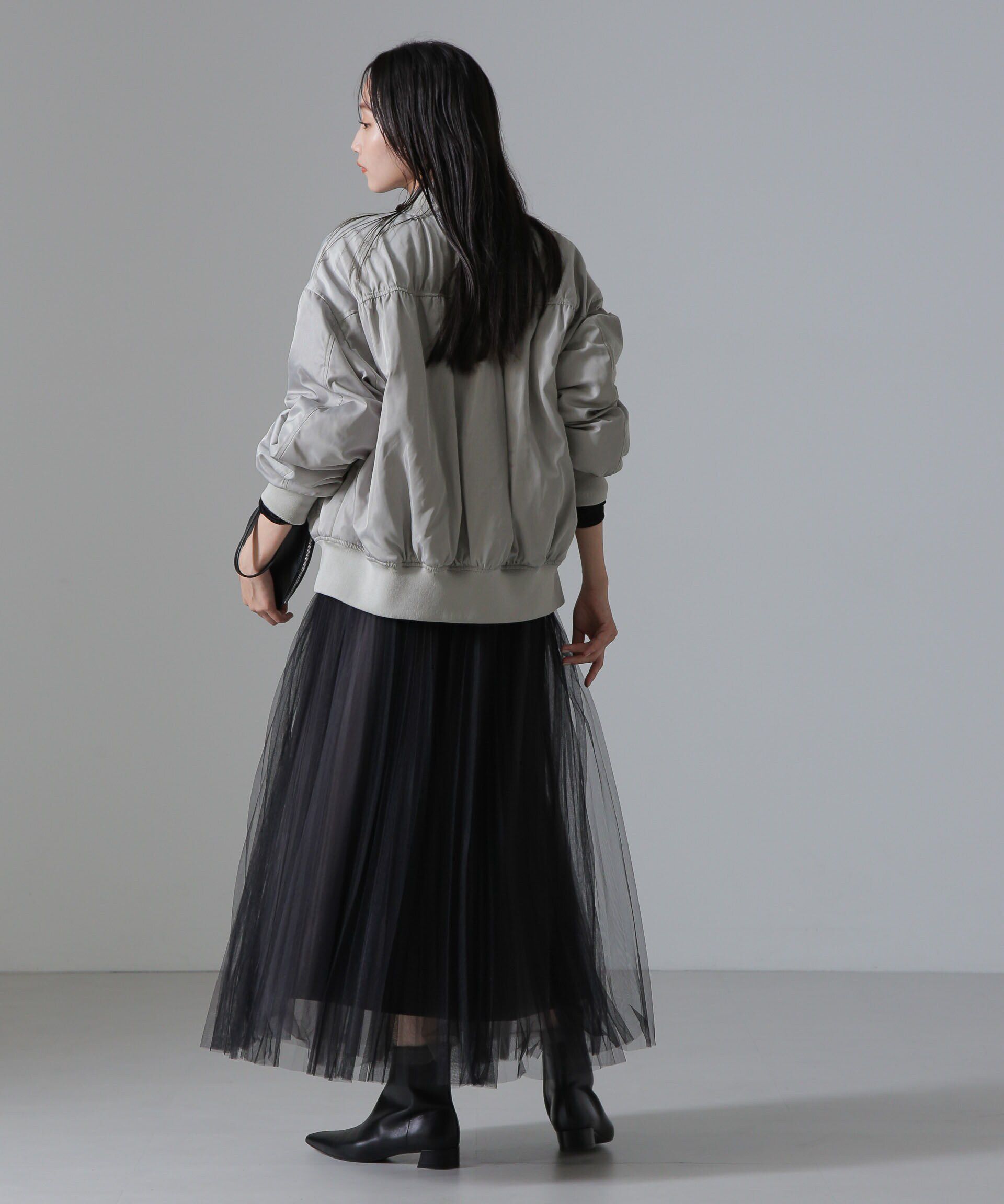 nano･universe「バックギャザーMA-1ブルゾン」|ブルゾン・スタジャン|