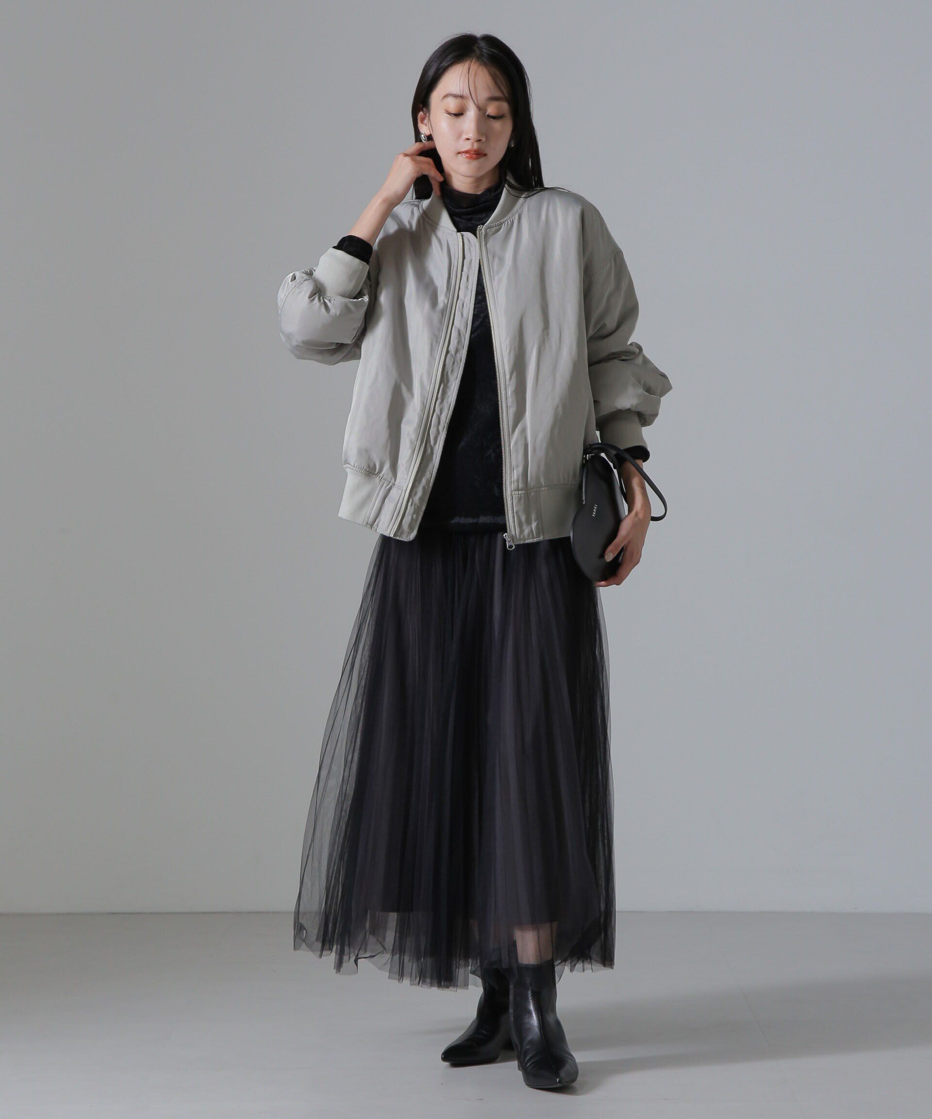 nano･universe「バックギャザーMA-1ブルゾン」|ブルゾン・スタジャン|