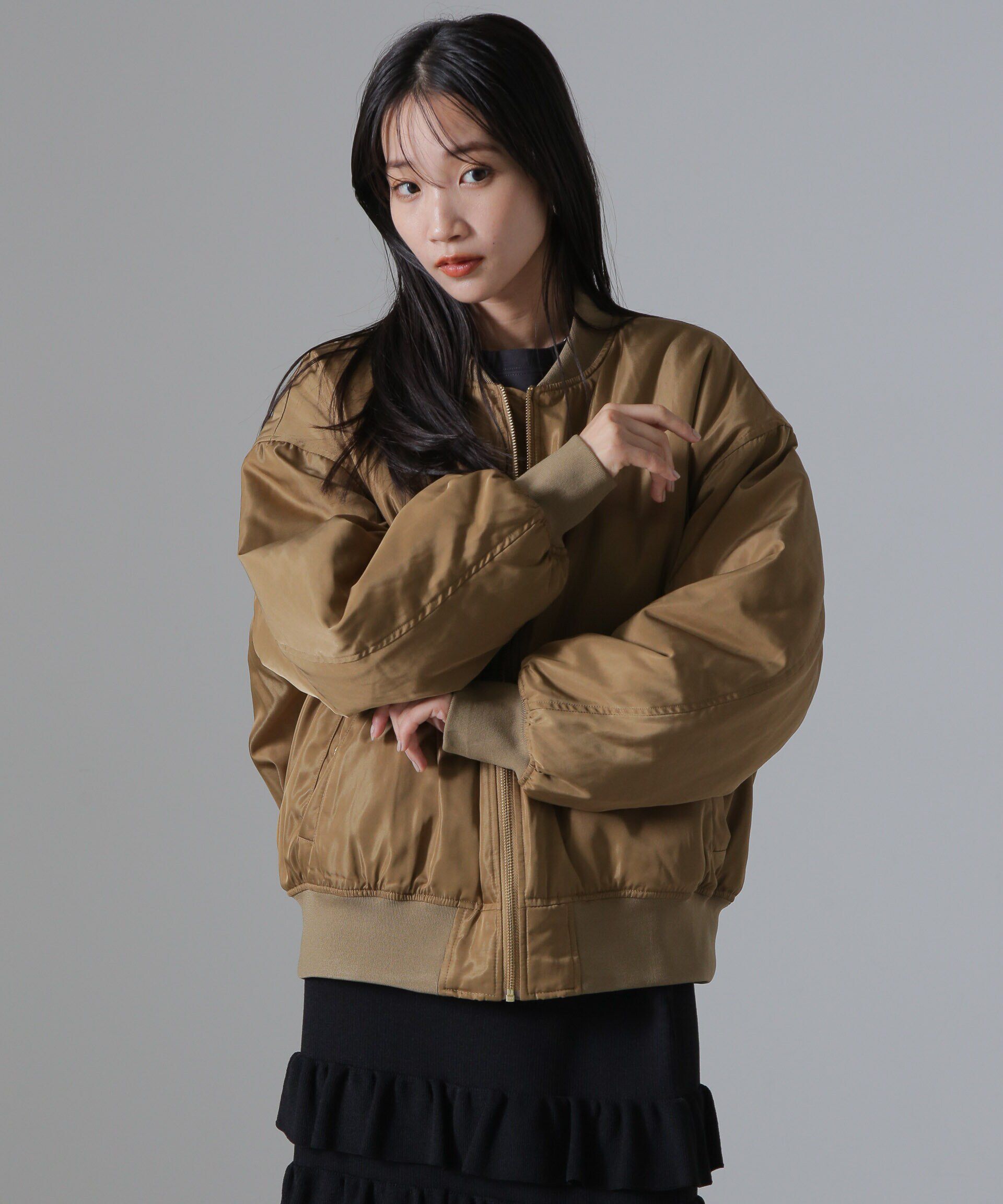 nano･universe「バックギャザーMA-1ブルゾン」|ブルゾン・スタジャン|