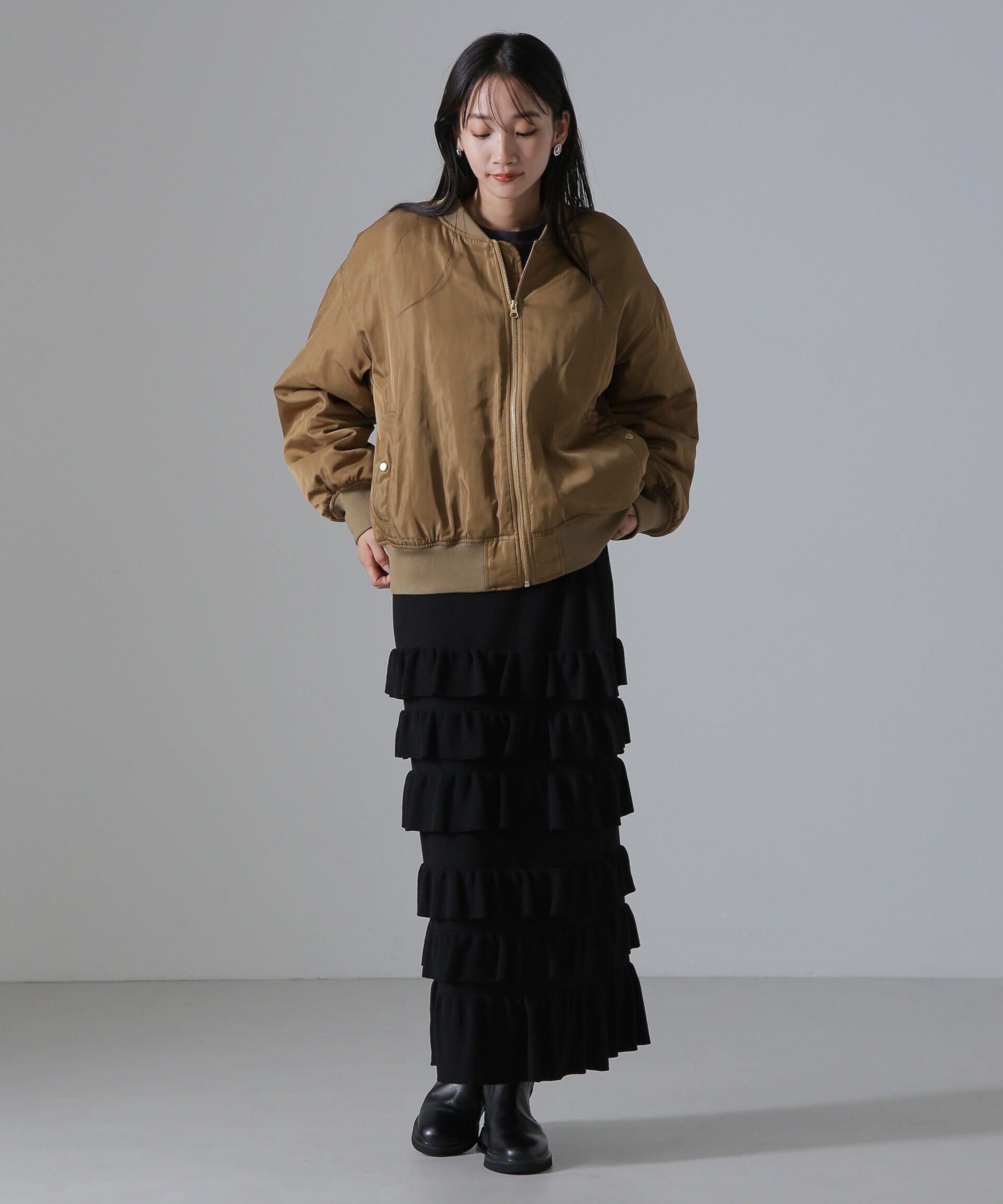 nano･universe「バックギャザーMA-1ブルゾン」|ブルゾン・スタジャン|