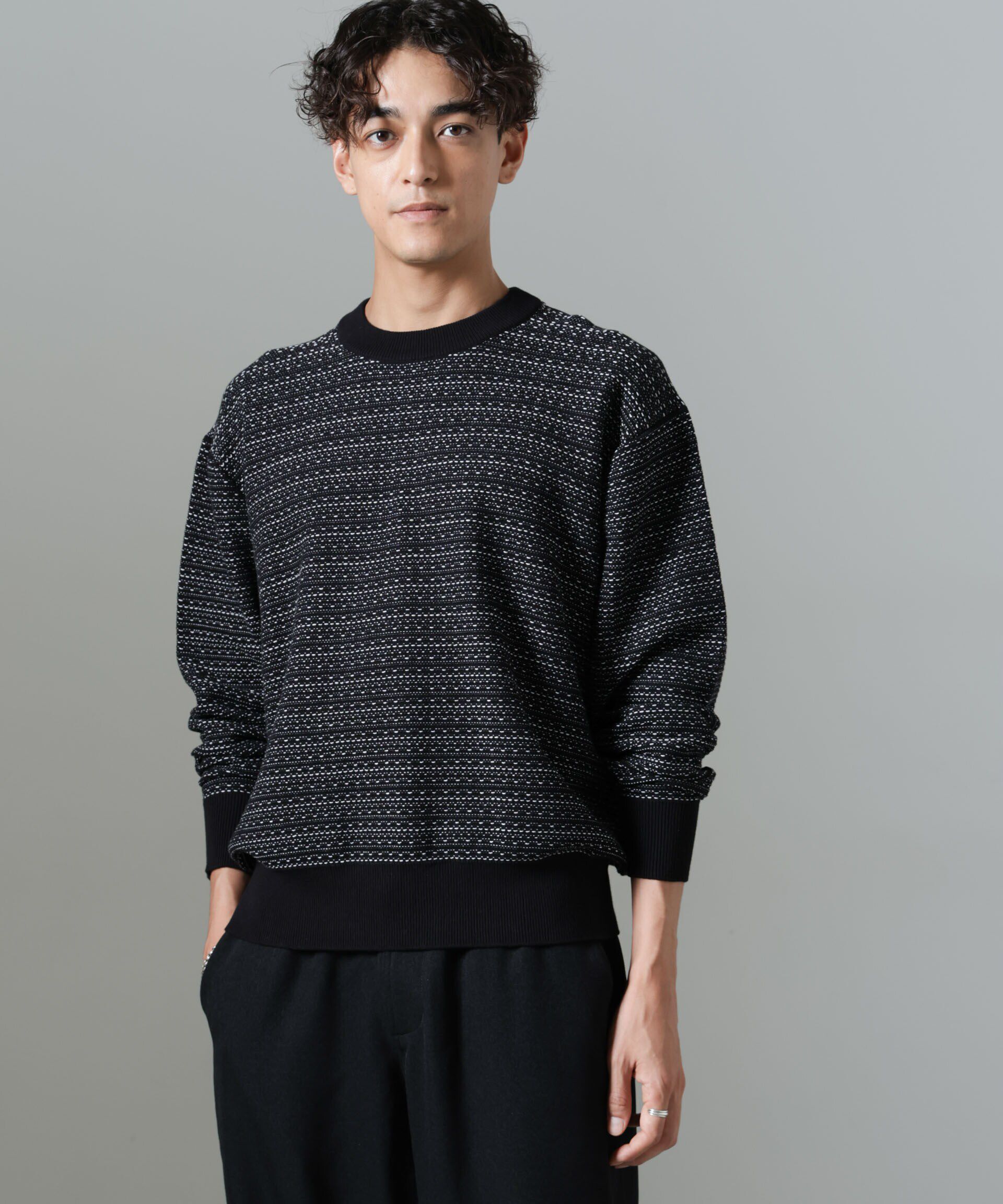 nano･universe「「NJ/CLUB」HOMESTOCK ジャガードニット」|ニット・セーター|