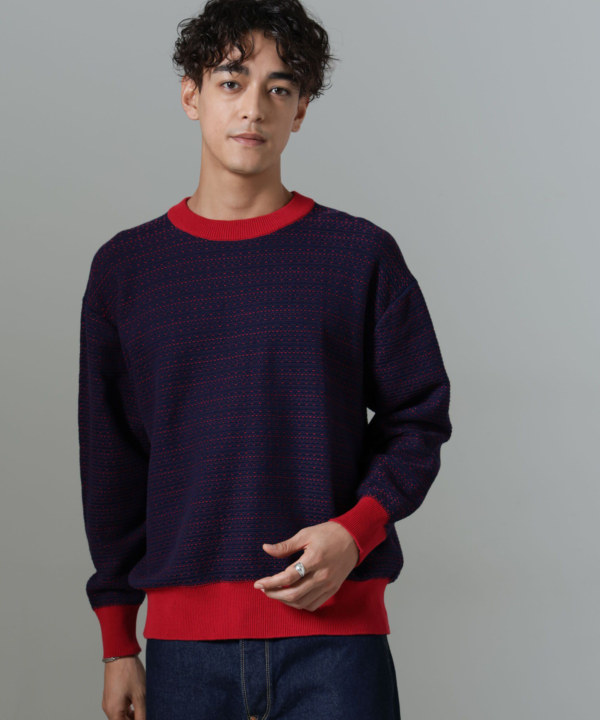 nano･universe「「NJ/CLUB」HOMESTOCK ジャガードニット」|ニット・セーター|