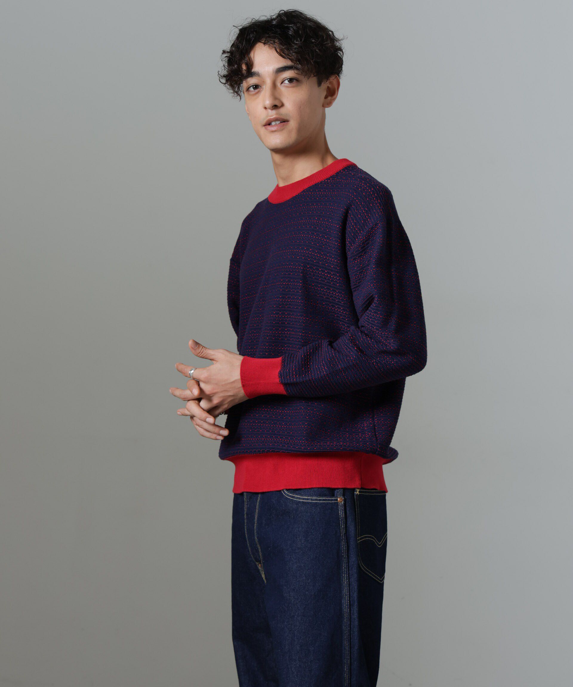 nano･universe「「NJ/CLUB」HOMESTOCK ジャガードニット」|ニット・セーター|