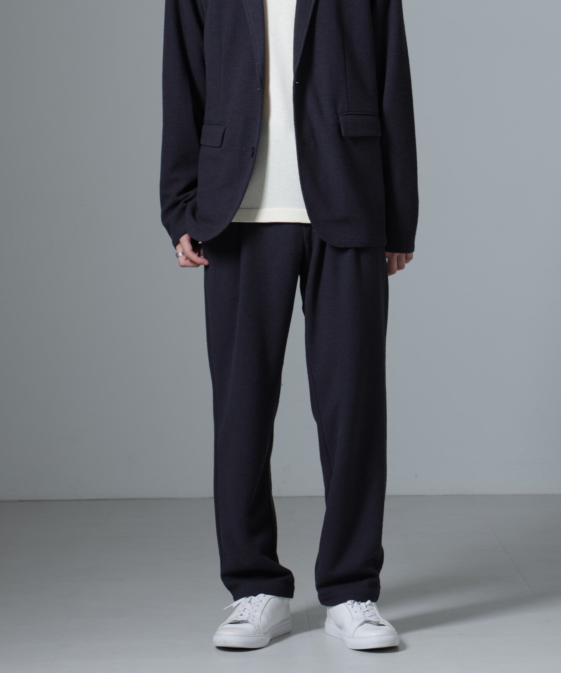 nano･universe「ストレッチメランジイージーパンツ(セットアップ可)」|チノ|