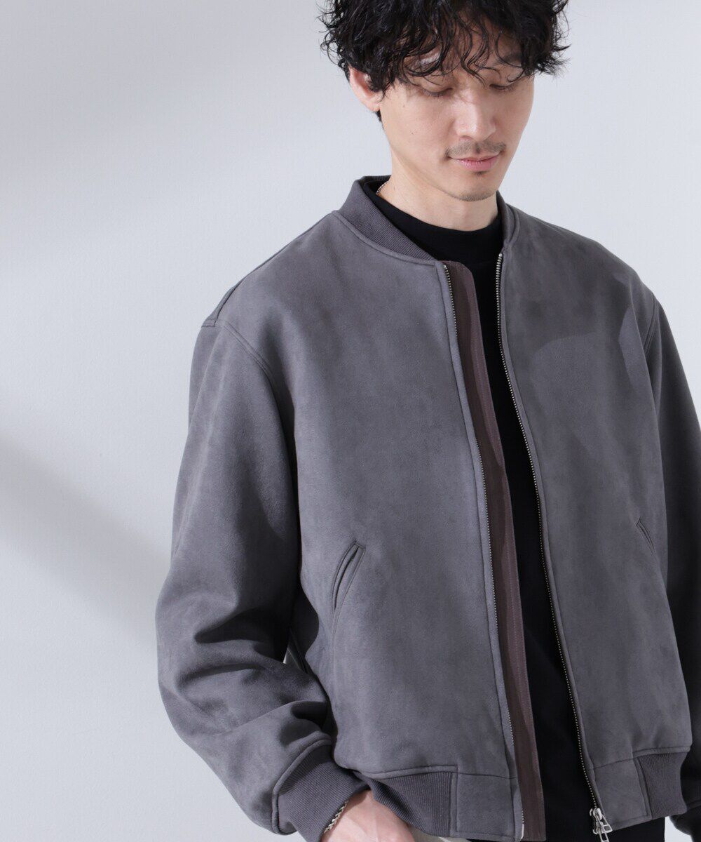 nano･universe「フェイクスエードMA-1」|ブルゾン・スタジャン|