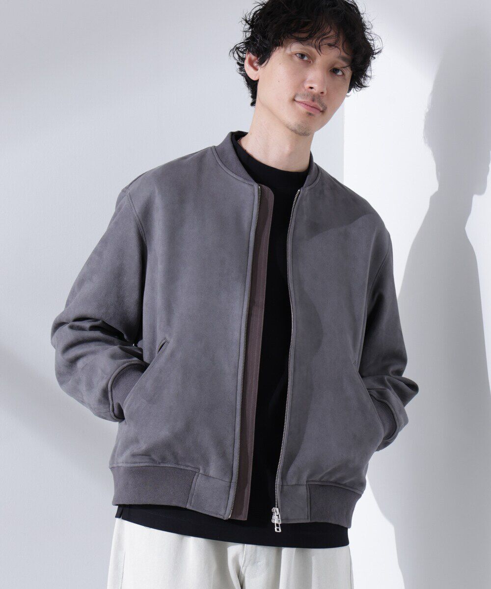 nano･universe「フェイクスエードMA-1」|ブルゾン・スタジャン|