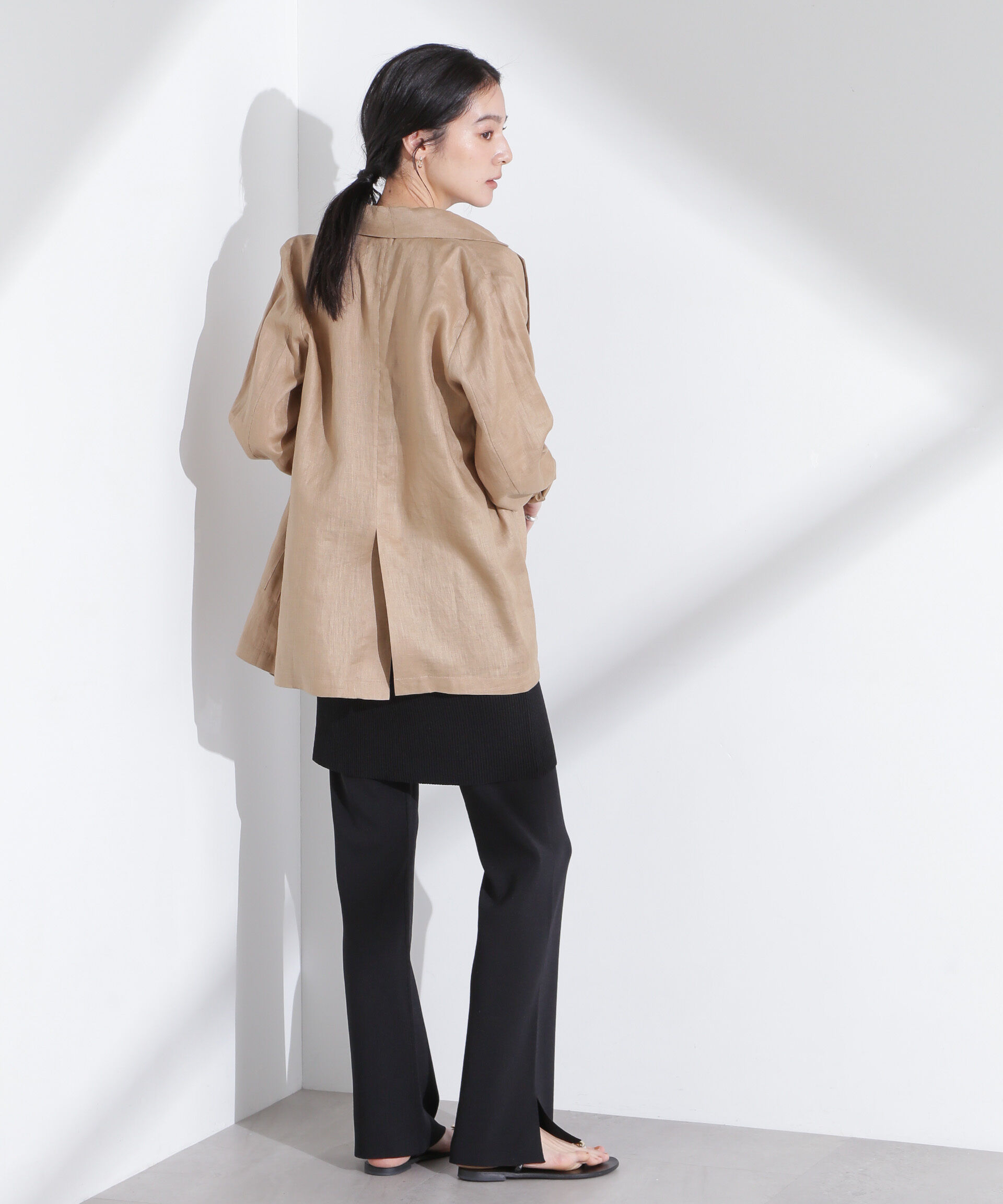 nano･universe「レイヤードニットパンツ」|チノ|