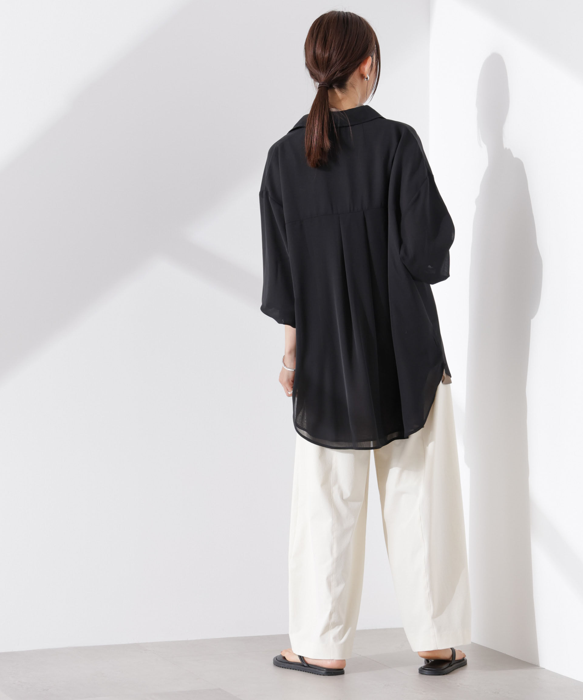 nano･universe「シアー楊柳オーバーサイズシャツ」|シャツ・ブラウス|