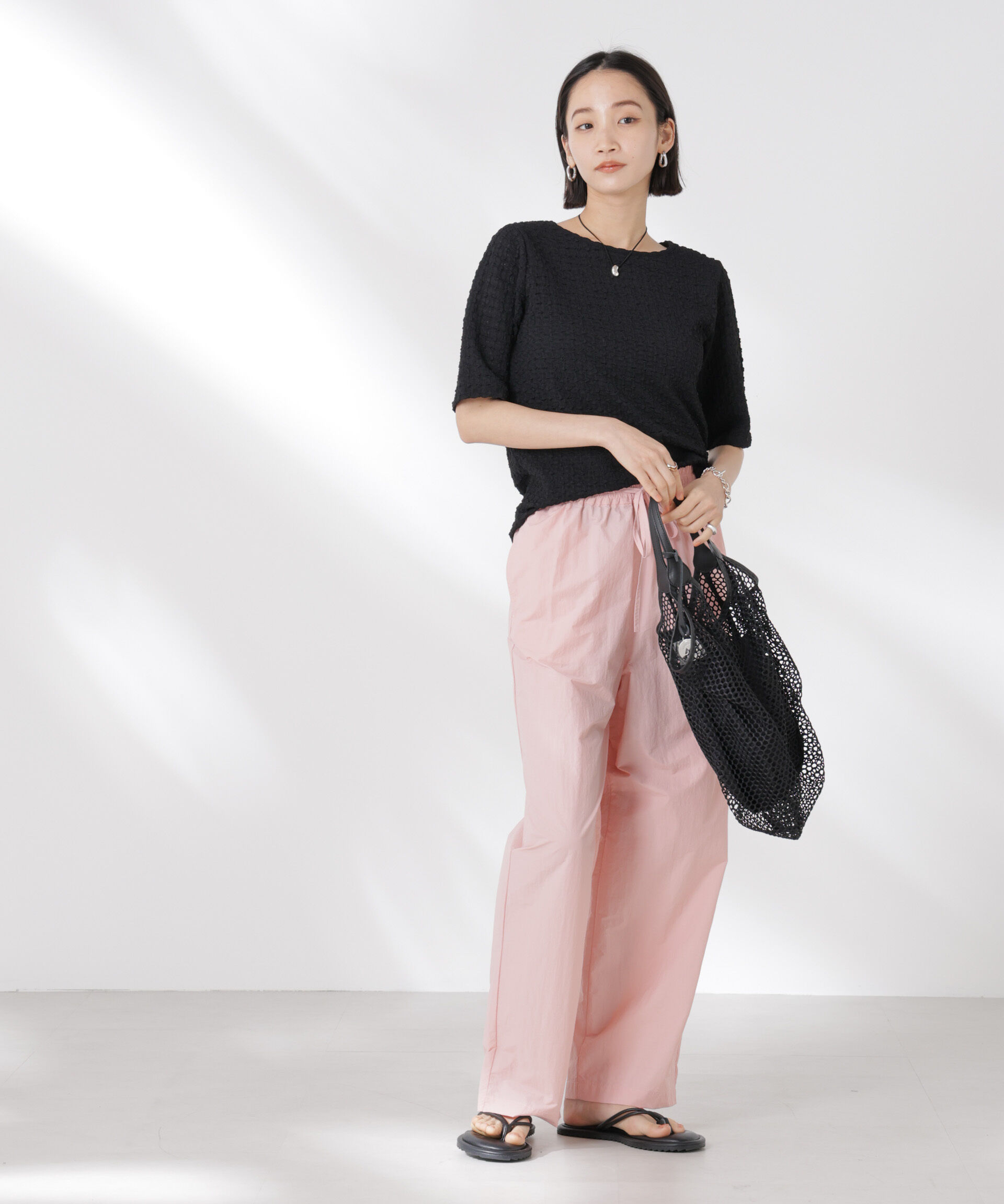 nano･universe「カットサッカークルーネックTシャツ」|Tシャツ・カットソー|