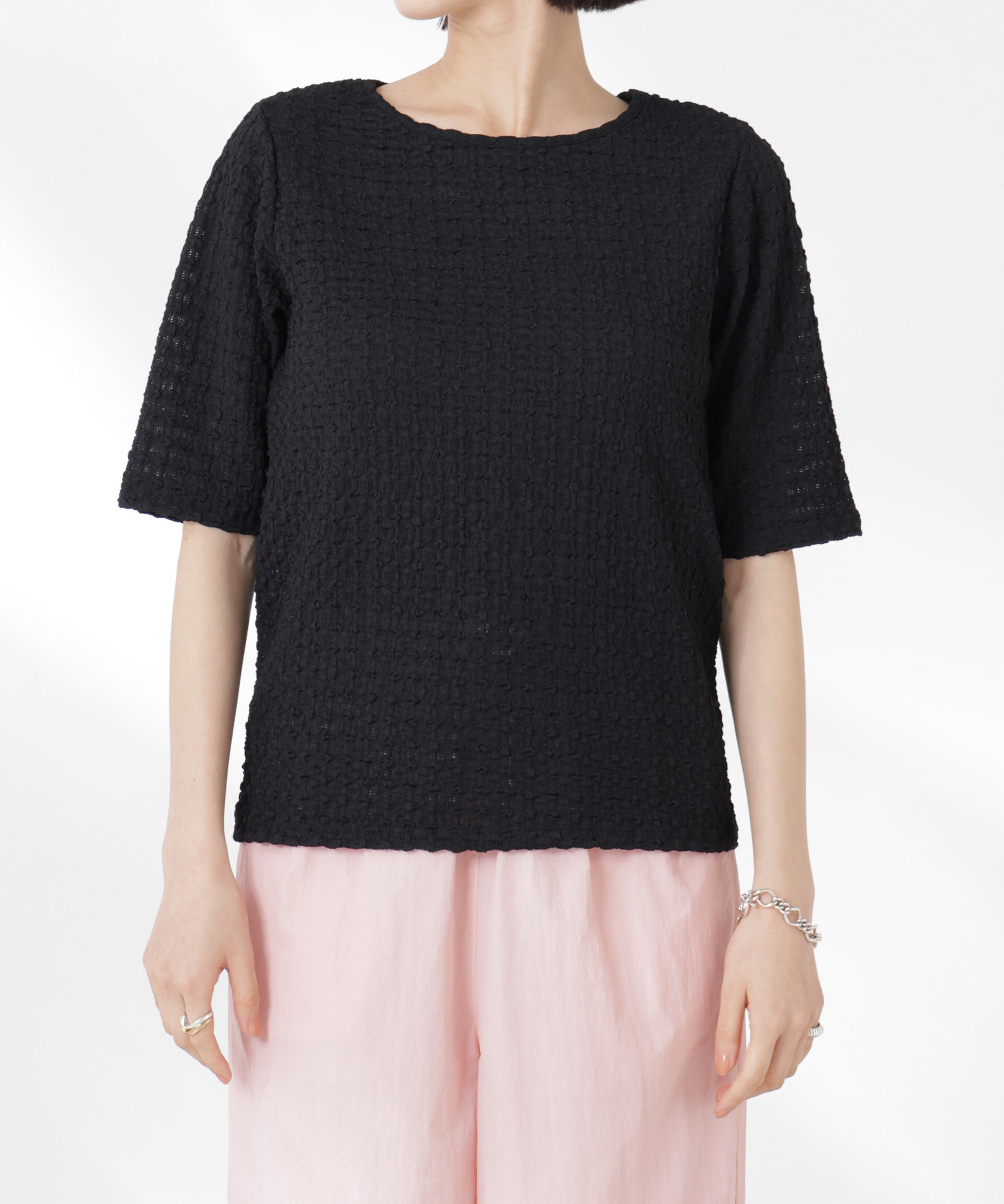 nano･universe「カットサッカークルーネックTシャツ」|Tシャツ・カットソー|