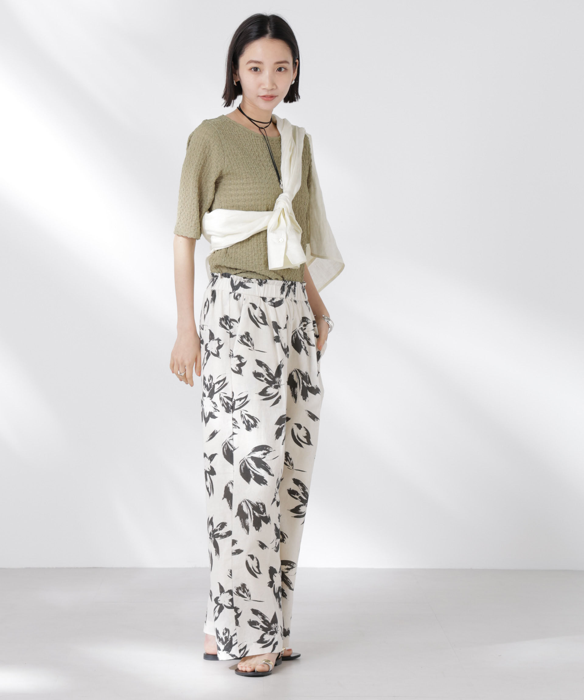 nano･universe「カットサッカークルーネックTシャツ」|Tシャツ・カットソー|