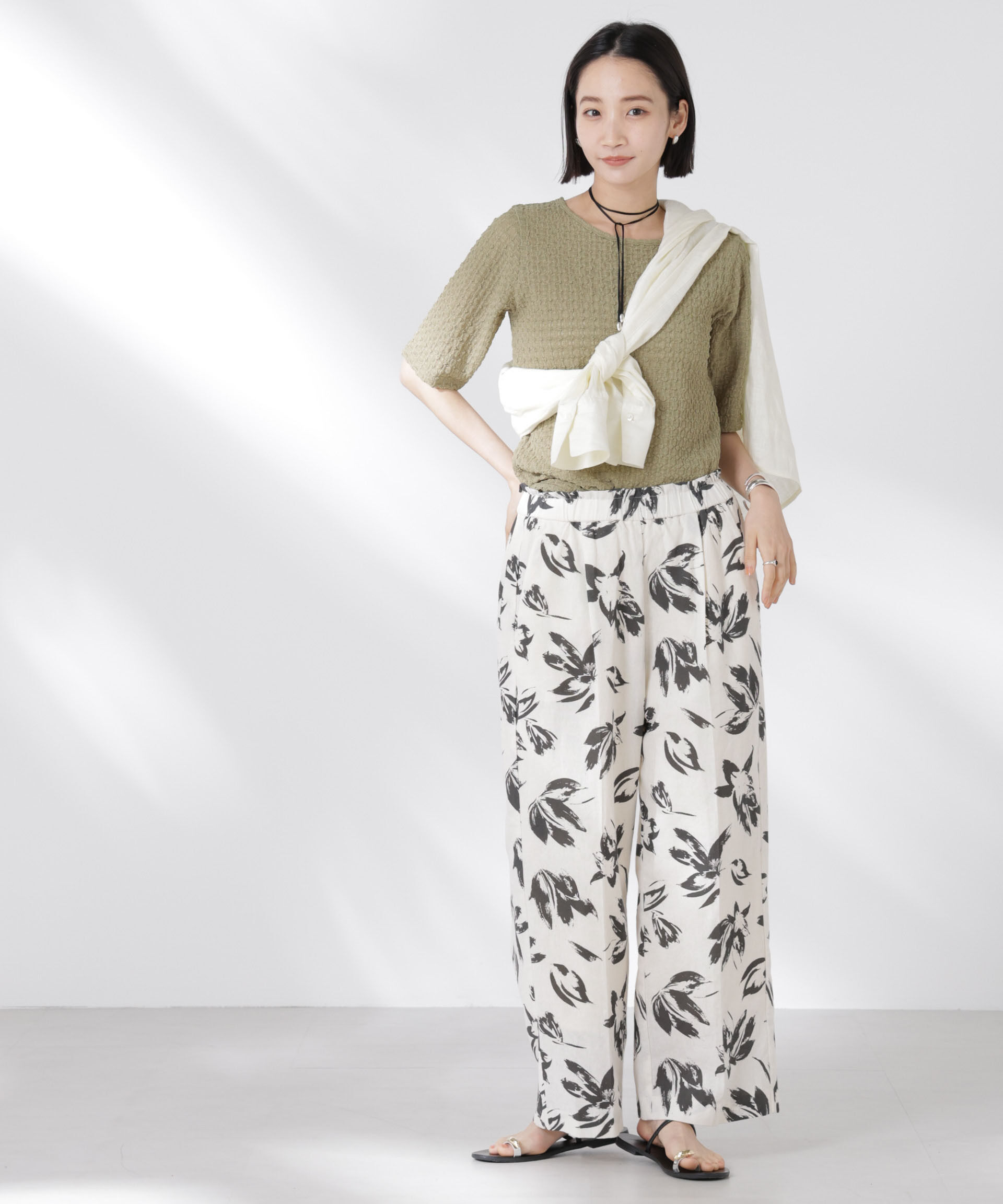 nano･universe「カットサッカークルーネックTシャツ」|Tシャツ・カットソー|