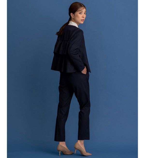 組曲「【KUMIKYOKU NAVY】ウーステッドライトトロ ジャケット」|ノーカラージャケット|