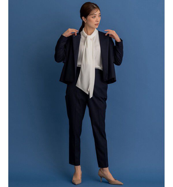 組曲「【KUMIKYOKU NAVY】ウーステッドライトトロ ジャケット」|ノーカラージャケット|