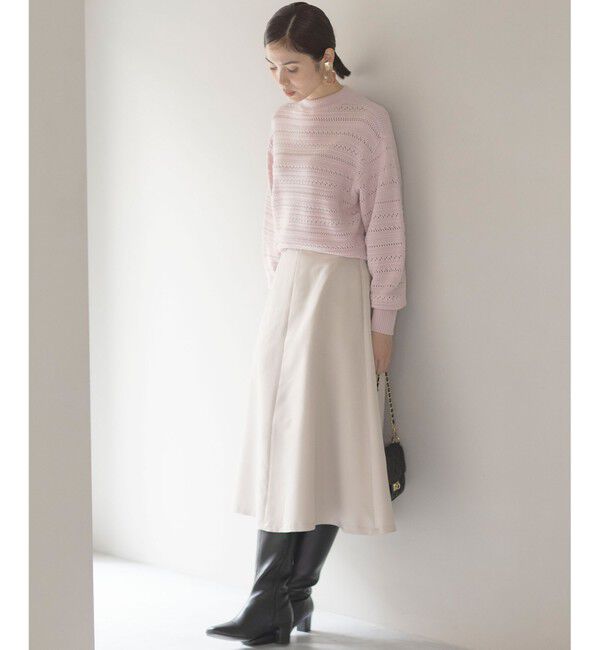 組曲「【WEB限定カラーあり】透かし編みバルキーボーダー柄ニット」|ニット・セーター|