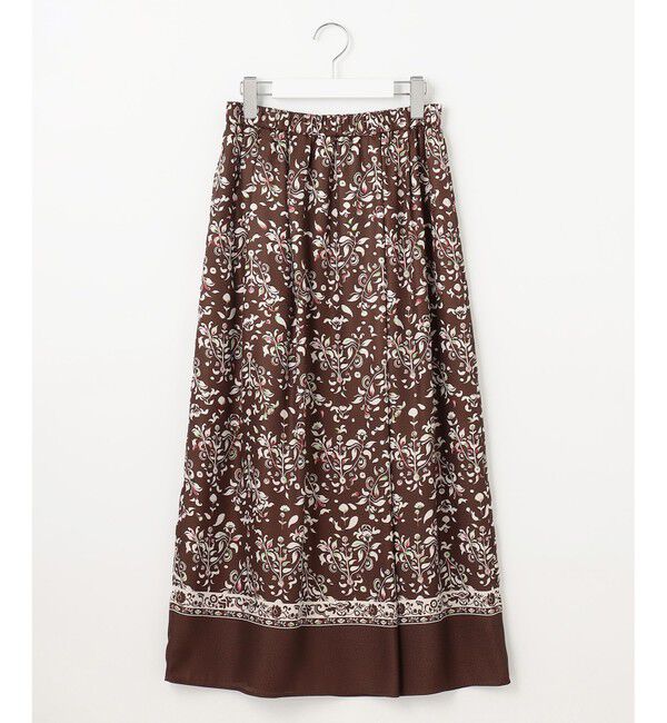 自由区「【ウエストゴム・洗える】ERICAパネルプリント スカート」|スカート|