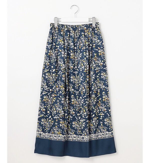自由区「【ウエストゴム・洗える】ERICAパネルプリント スカート」|スカート|