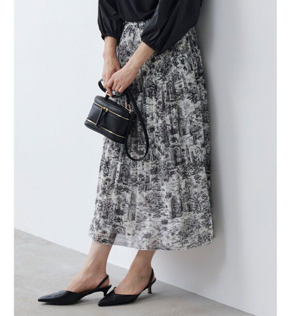 自由区「【カタログ掲載・洗える】ランドスケーププリント スカート」|スカート|モノトーン