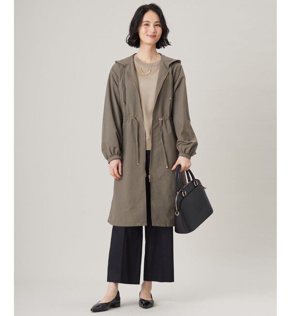 自由区「【UVカット・接触冷感・洗える】コットンサテンクロップド丈ワイドストレート パンツ」|その他|