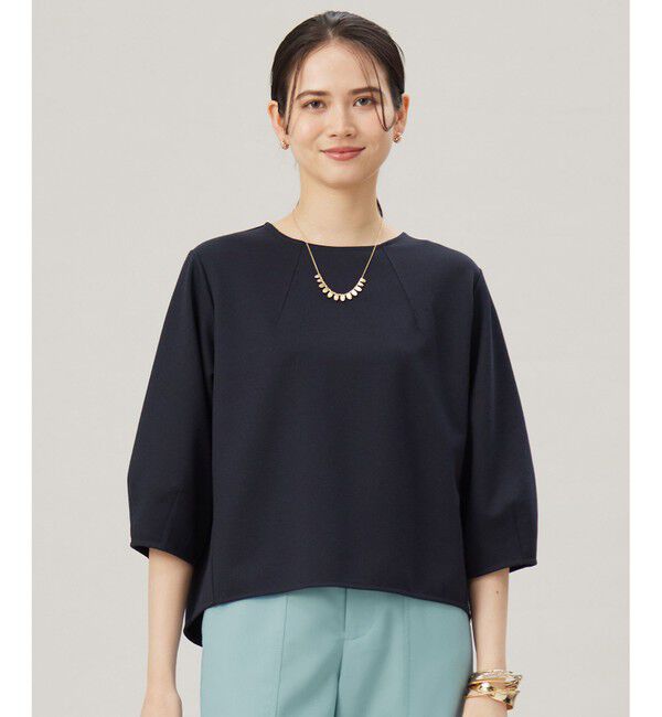 自由区「【セットアップ対応・洗える】ブークレダンボール カットソー」|Tシャツ・カットソー|ネイビー