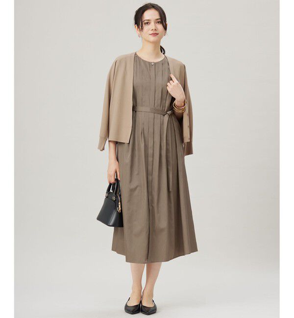 自由区「【洗える】シルキータック ワンピース」|ワンピース|